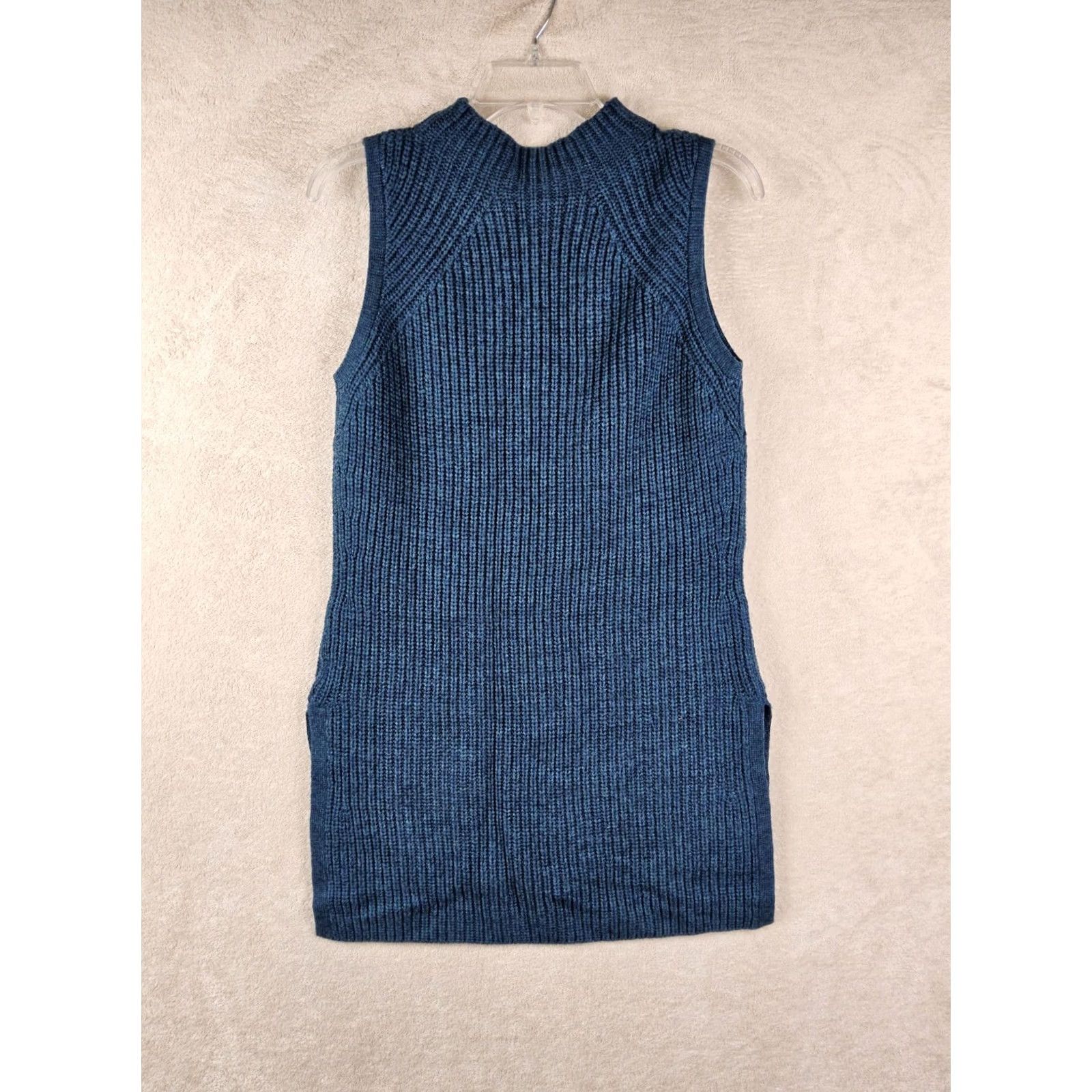 Toad&Co Toad&Co Sleeveless 100% Merino Wool Chunky Knit Sweater Dress Blue Size S Size S / US 4 / IT 40 - 4 Thumbnail