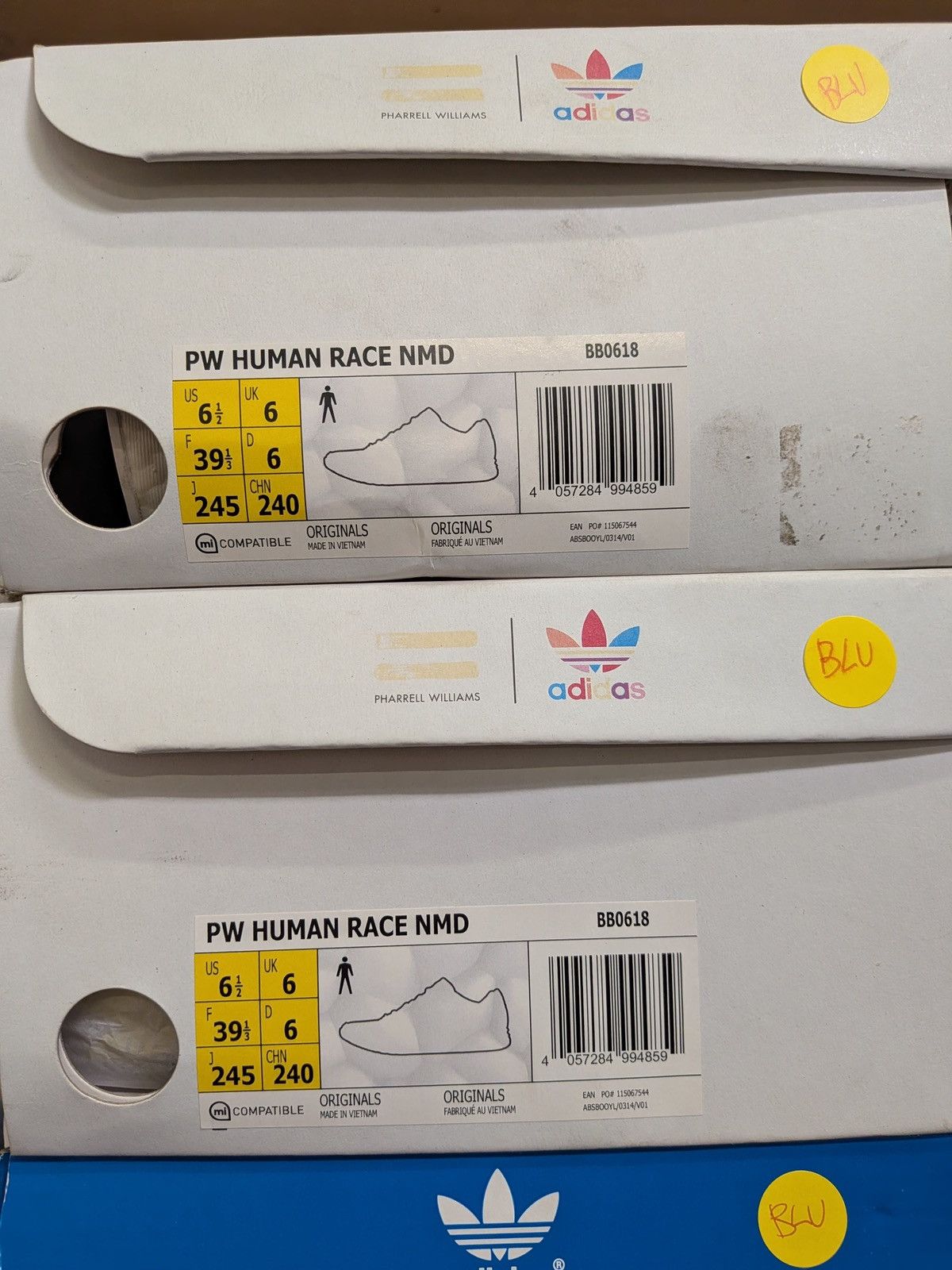 Adidas 2016 adidas NMD HU PHARELL HUMAN BEING SHARP BLUE BB0618 Size US 6.5 / EU 39-40 - 6 Thumbnail