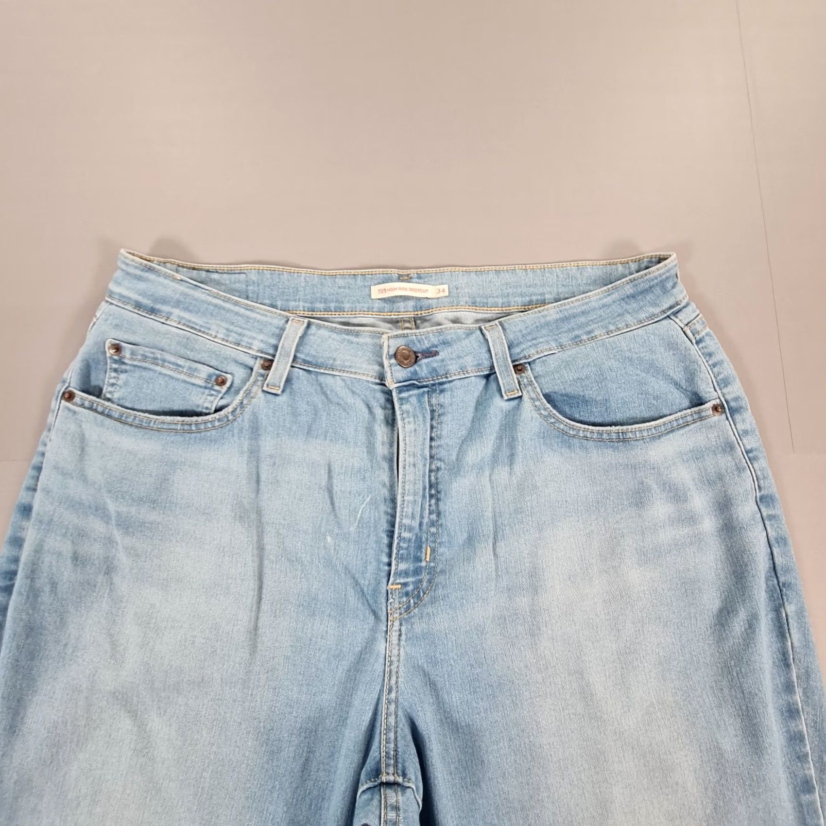 Levi's Levi's 725 Jeans Women Blue W34 L32 High Rise Bootcut Stretch Denim Zip Fly 5-Pocket Design Slim Regular Modern City Dress Up Womens Size 24" / US 00 / IT 34 - 2 Thumbnail