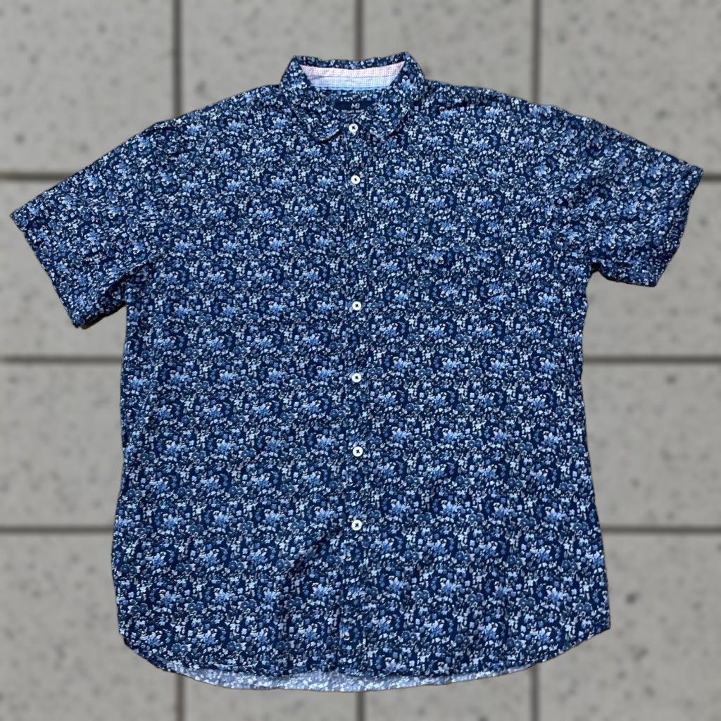 Vintage VINTAGE Michael Brandon Button Shirt Men L Blue Floral Preppy Nature Casual Spread Large Size US L / EU 52-54 / 3 - 1 Thumbnail