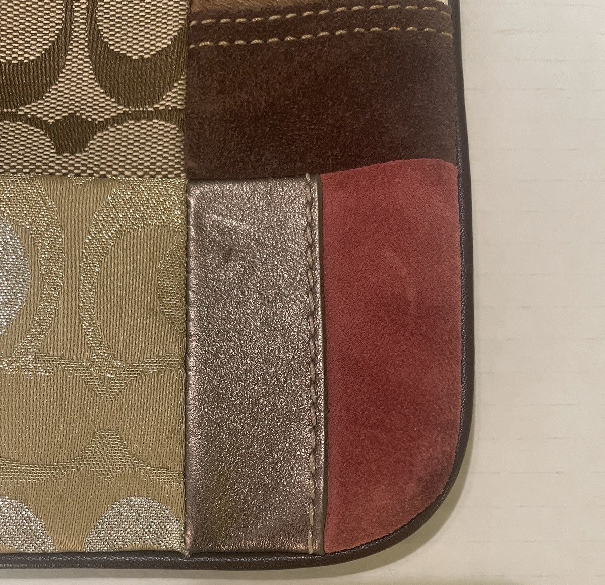 Coach Coach Patchwork Brown Leather Suede Bag Crossbody Handbag Size ONE SIZE - 6 Thumbnail
