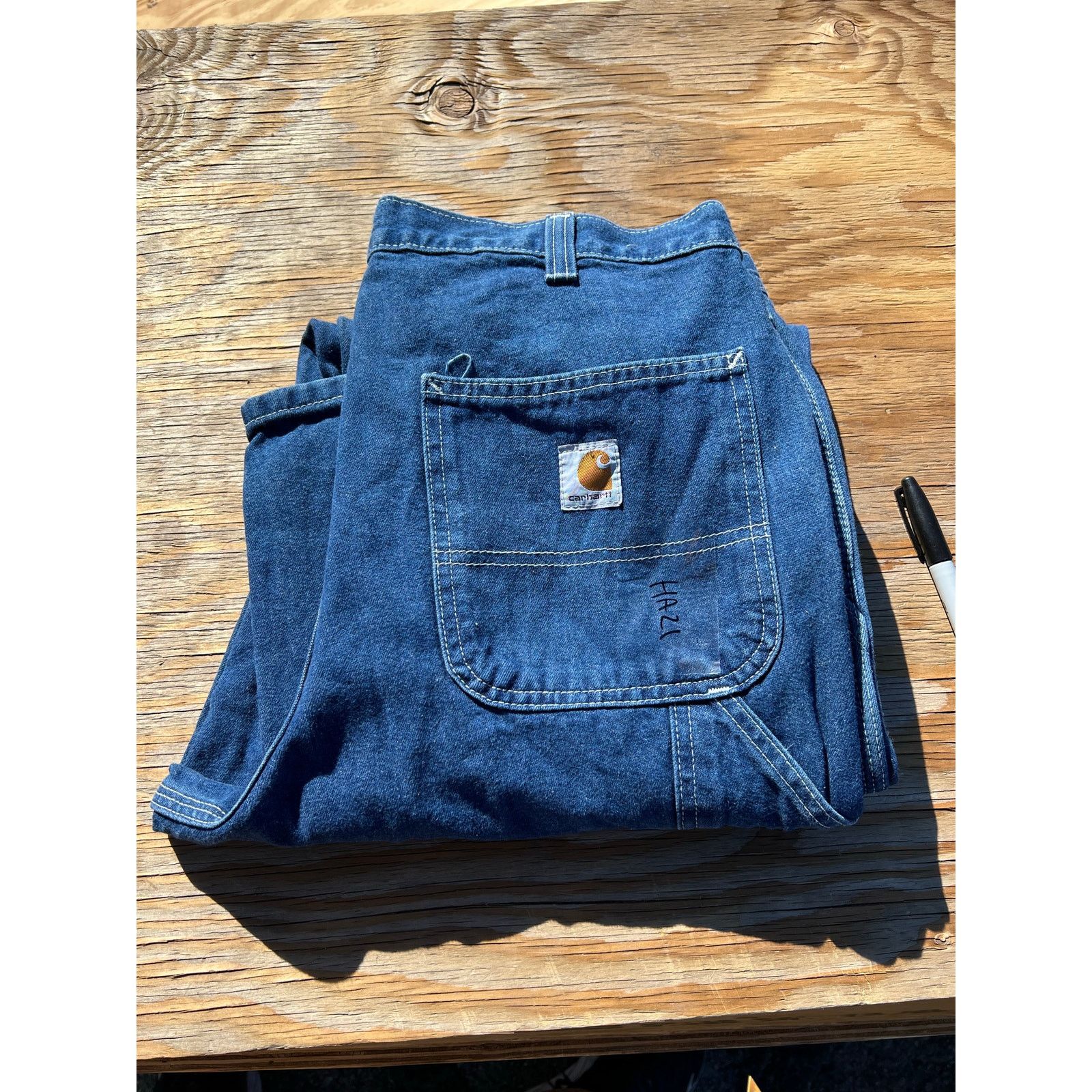 Carhartt Carhartt Jeans 34x 32 Blue Denim Carpenter Dungaree distress Size US 34 / EU 50 - 1 Thumbnail