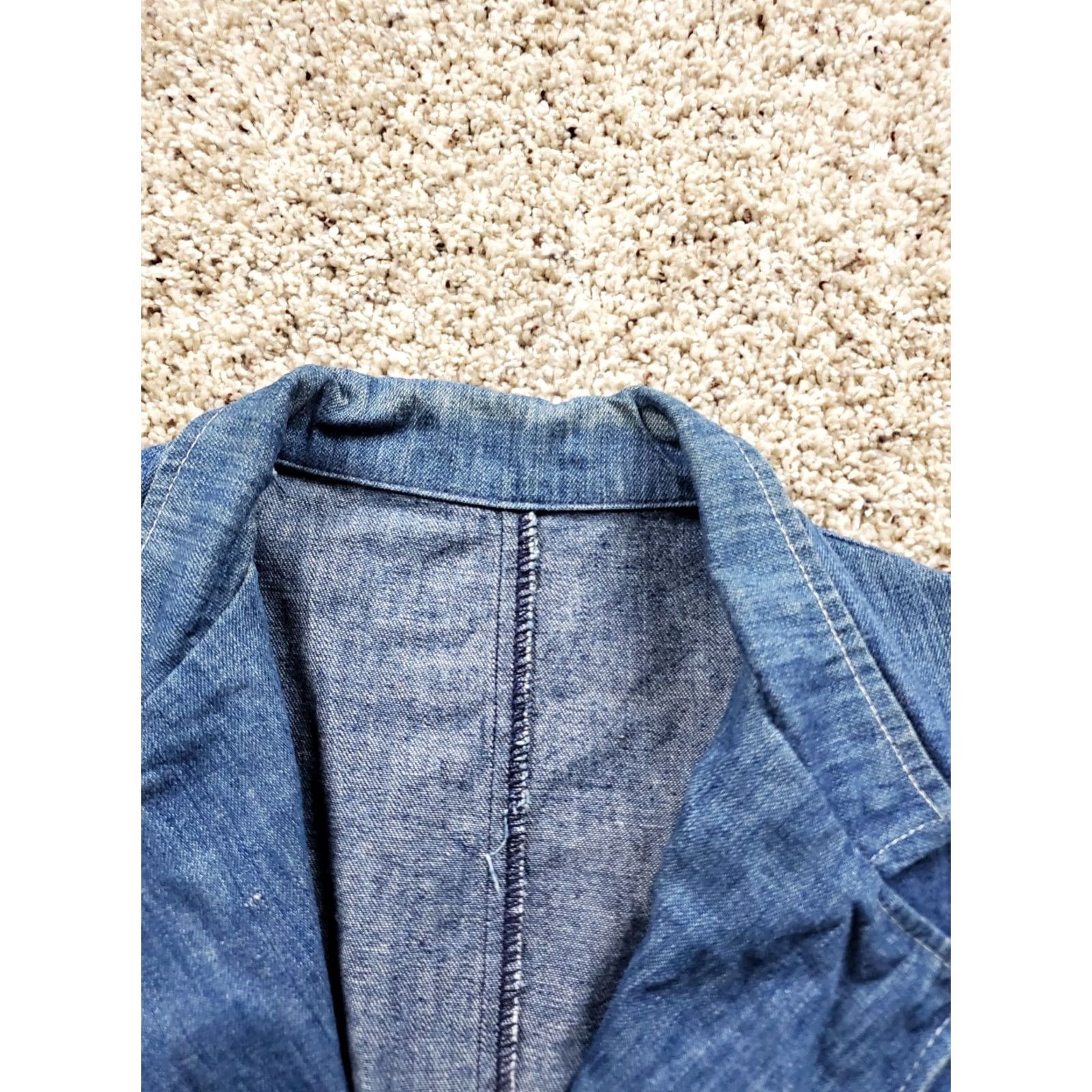 Sears VINTAGE Sears Denim Blazer Mens 36 Blue 2 Button Casual Western Workwear 70s Rockabilly Jacket Regular Length Size 36R - 5 Thumbnail
