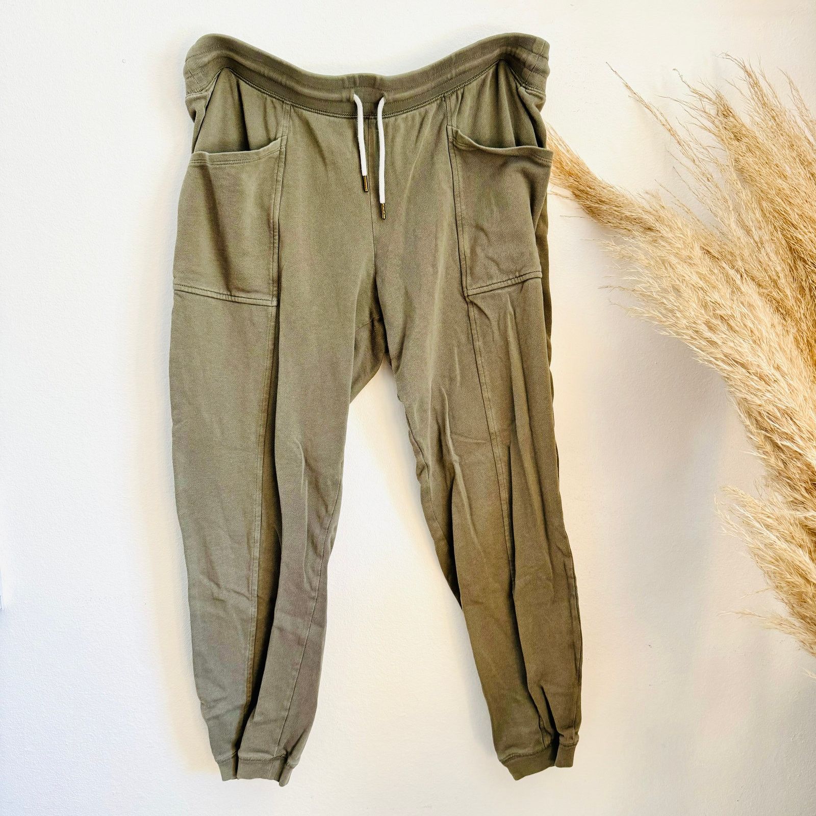 Old Navy OLD NAVY Olive Green Sweatpants Terry Joggers Pants Ankle M Size 30" / US 8 / IT 44 - 3 Thumbnail