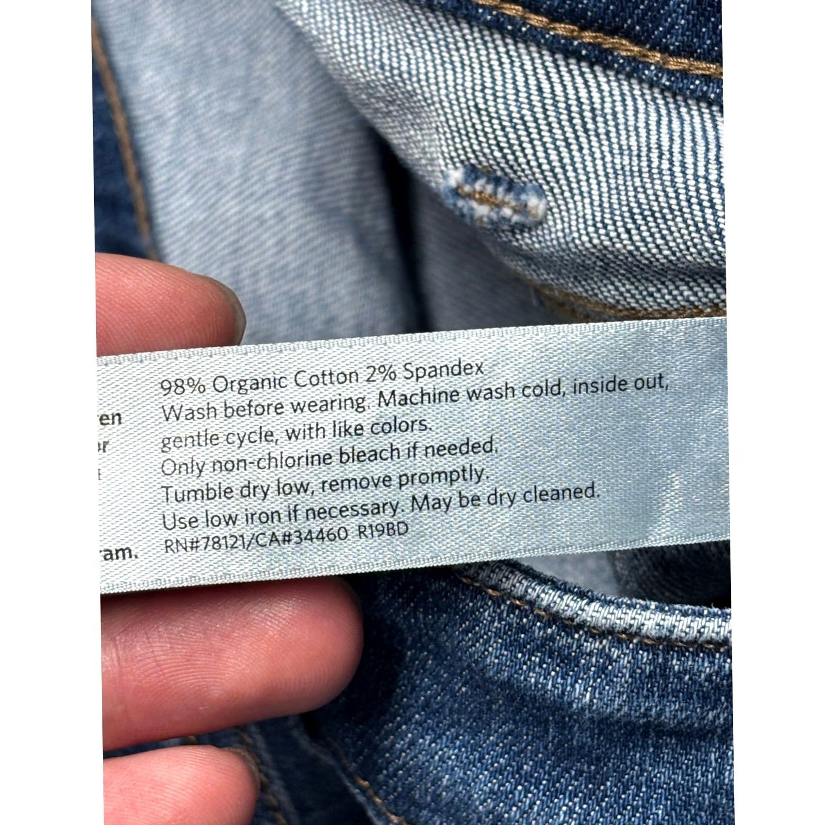 Eileen Fisher Eileen Fisher Organic Cotton Stretch Straight Leg Blue Jeans Women 12 W33 L26 Size 29" - 4 Thumbnail