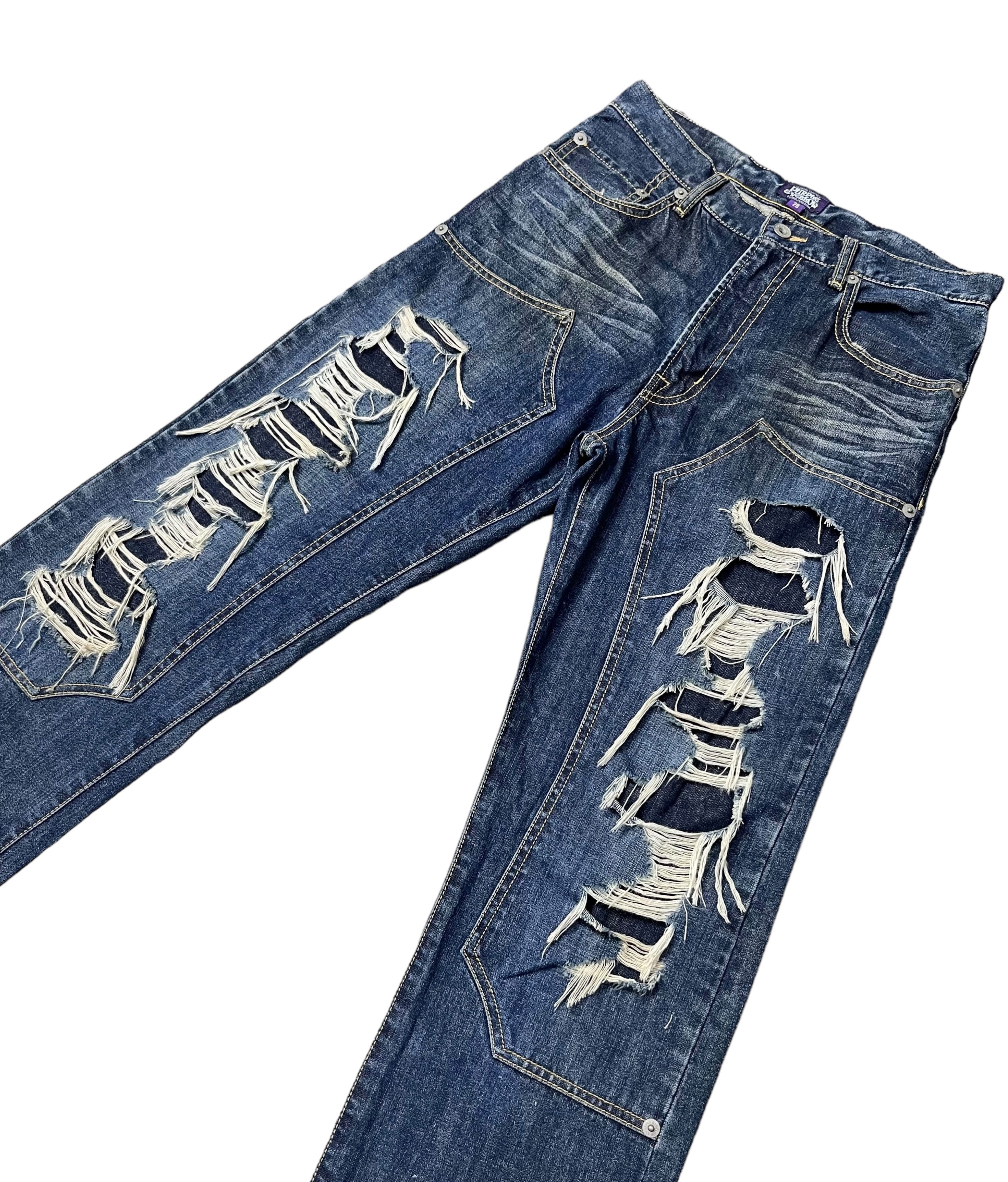 Other FYE🔥Grunge Punk Ripped Double Knee Studded Flap Buckle Back Size 29" - 4 Thumbnail
