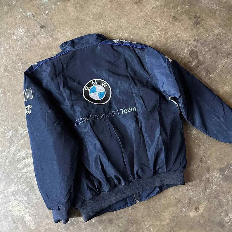 BMW Brand new BMW navy embroidered cotton padded jacket- f1 Size US L / EU 52-54 / 3 - 5 Thumbnail