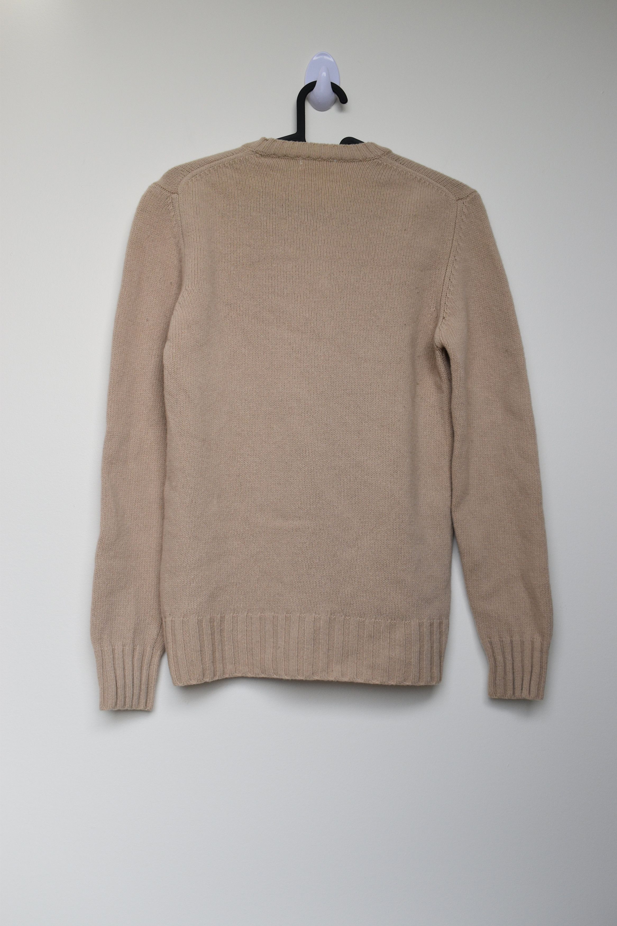 Helmut Lang × Vintage Helmut Lang 1999 Wool Cream Knit Sweater V Neck Beige Size US S / EU 44-46 / 1 - 2 Thumbnail