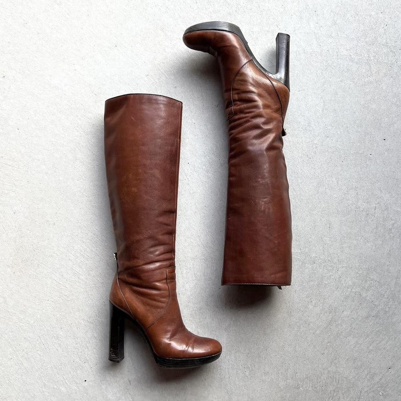 Gucci vintage authentic Gucci brown leather platform boots Size US 6.5 / IT 36.5 - 2 Thumbnail