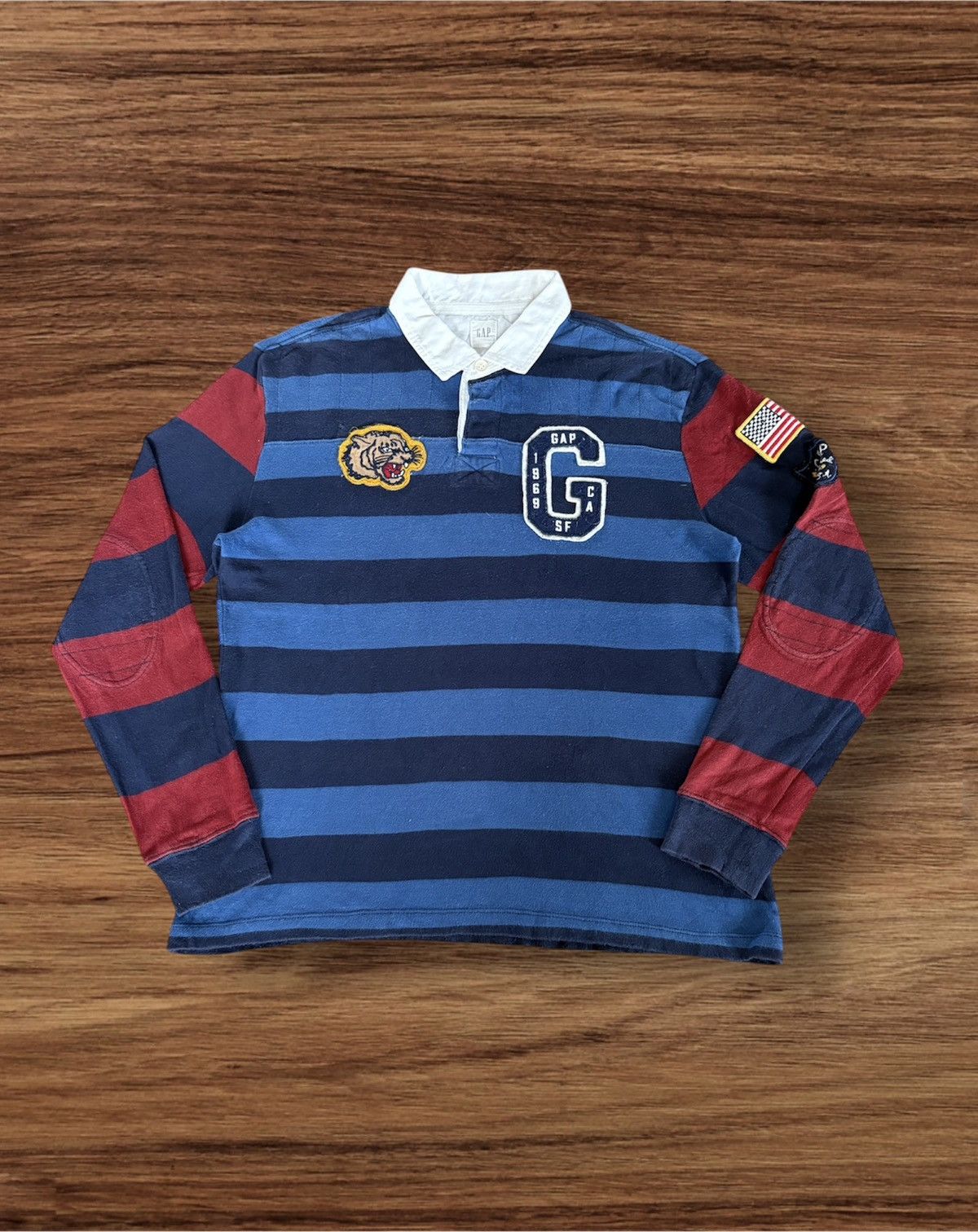 Gap Gap Striped Multicolor Polo Long Sleeve Tee Size US M / EU 48-50 / 2 - 1 Thumbnail