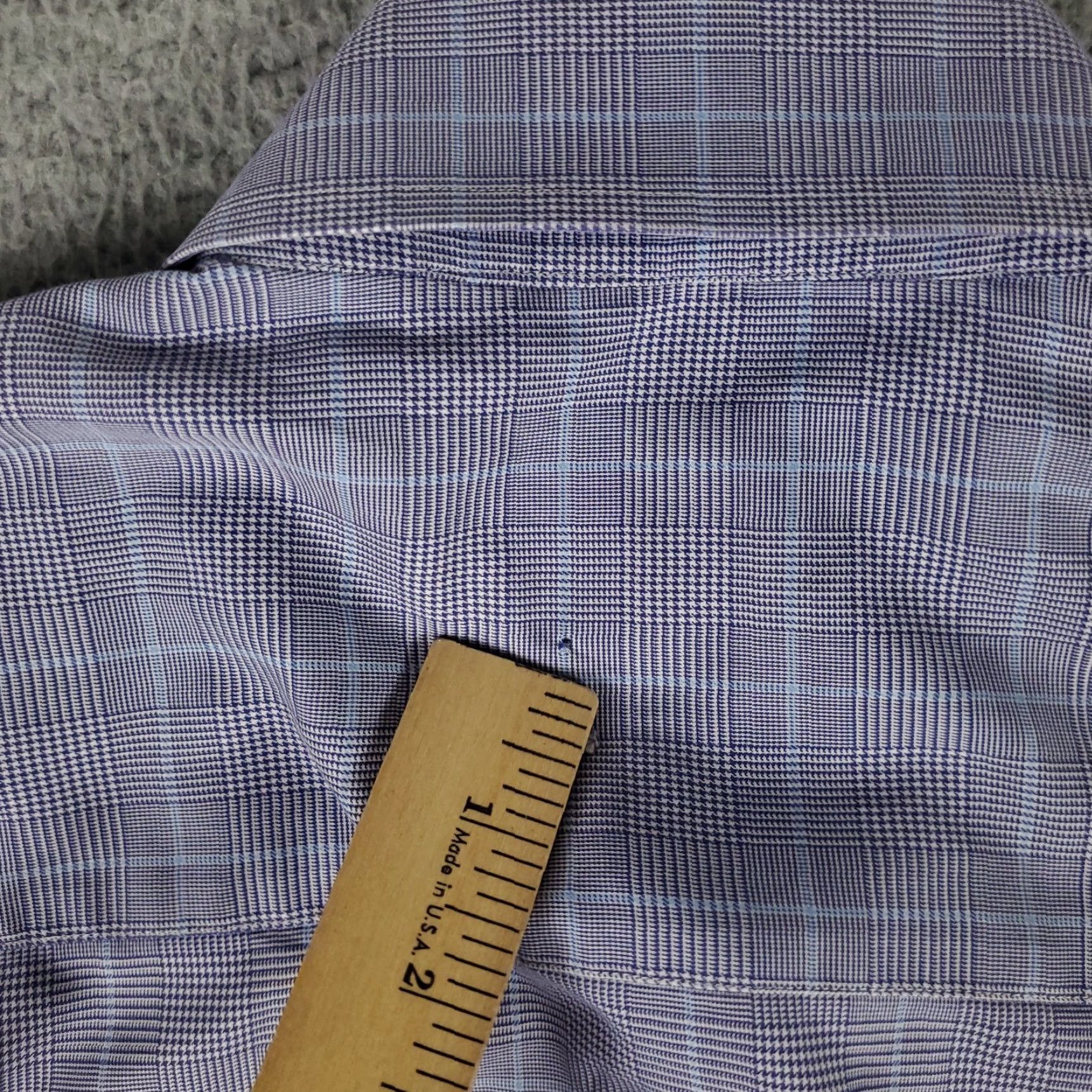 David Donahue David Donahue Dress Shirt Mens Size 16 Blue Plaid Long Sleeve Button Up Casual Workwear Size 42R - 3 Thumbnail