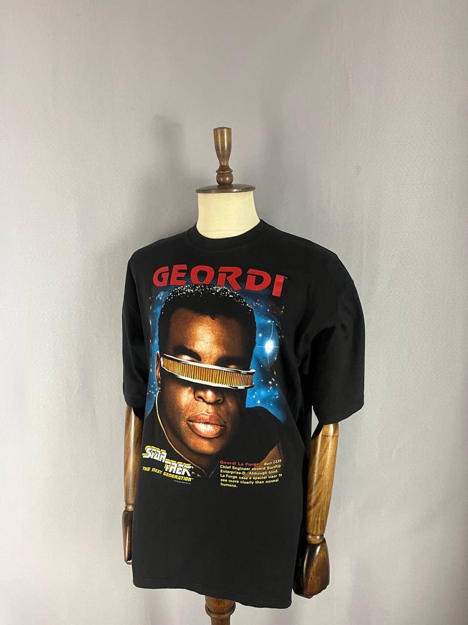 Vintage Star Trek Geordi Movie Tee T Shirt 1995 Vintage Black Size US XL / EU 56 / 4 - 2 Thumbnail