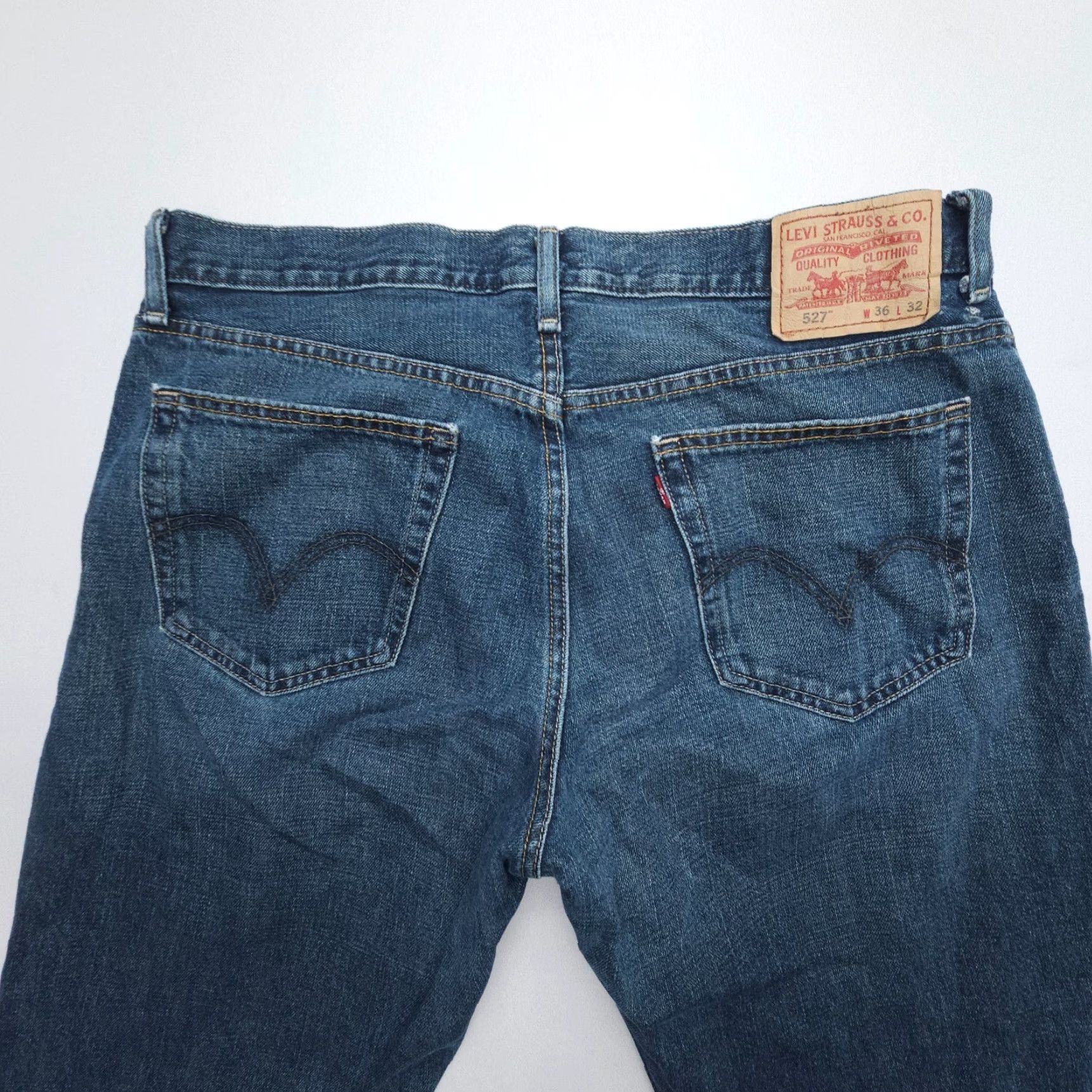 Levi's Levi's 527 Bootcut Jeans Mens 44 Regular Blue Dark Wash Y2K Western Size US 44 / EU 60 - 4 Thumbnail