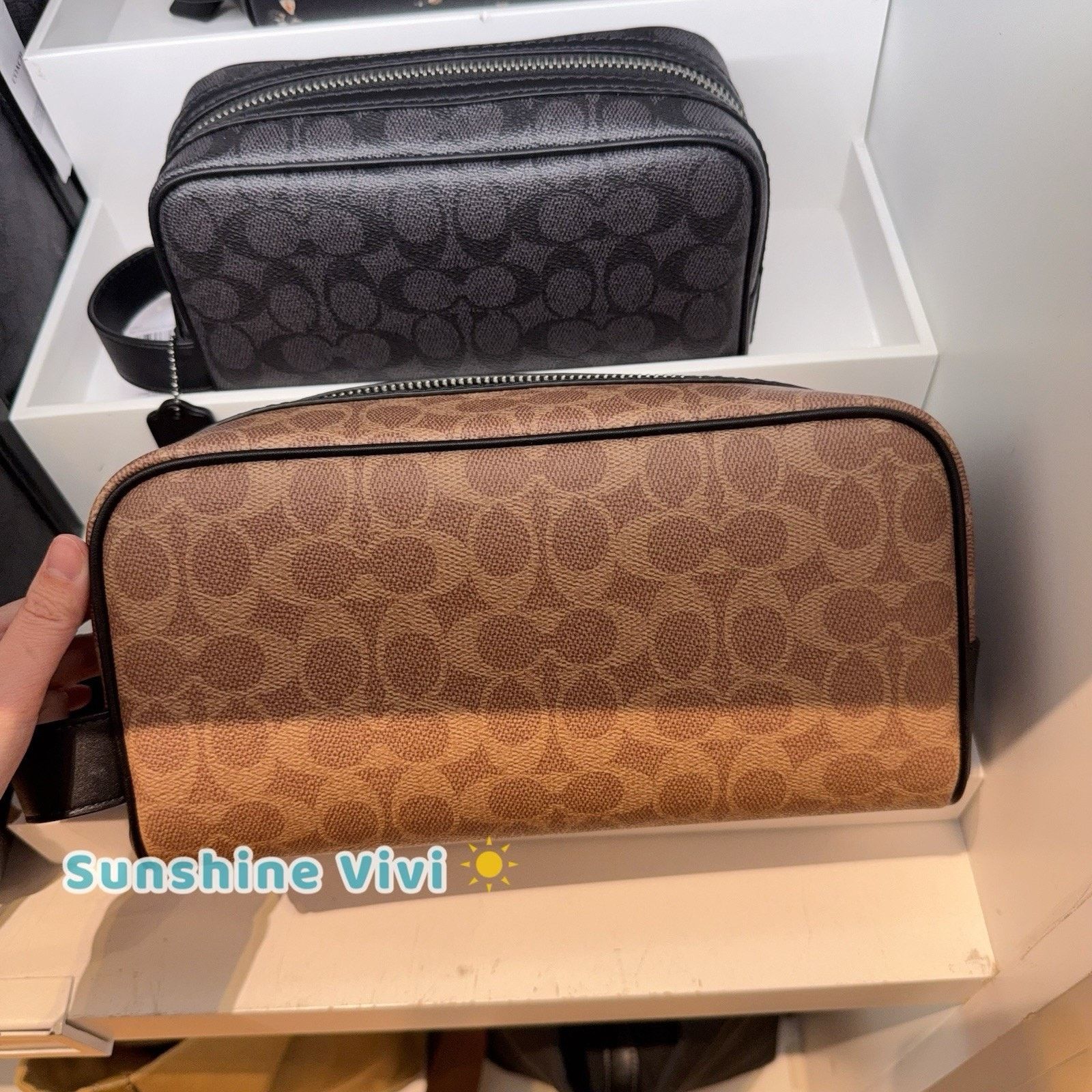 Coach NWT Coach Large Travel KitIn Signature Canvas Gunmetal CAR19 Size ONE SIZE - 7 Thumbnail
