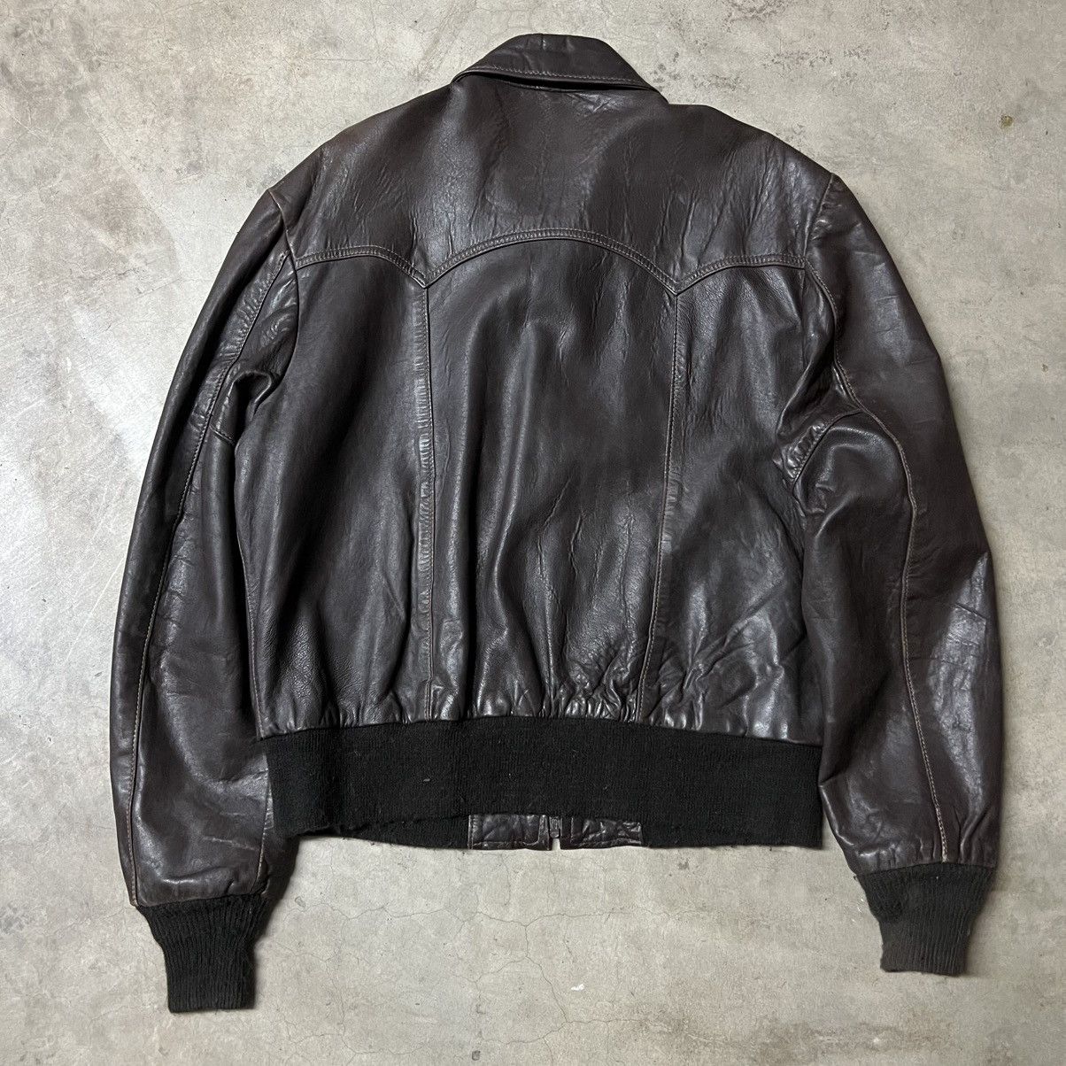 Schott × Vintage Vintage 70’s Schott NYC 🇺🇸 “Western” Brown Leather Jacket Size US L / EU 52-54 / 3 - 6 Thumbnail