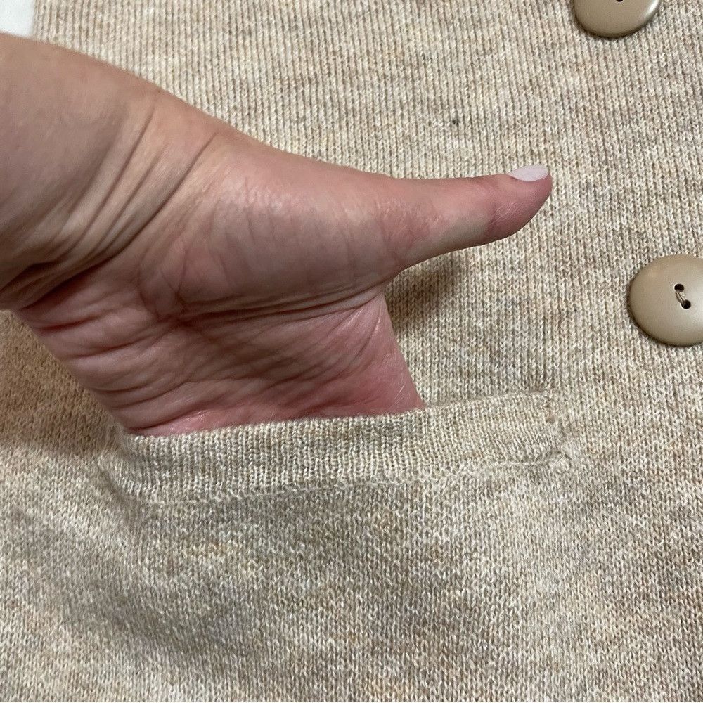 Elie Tahari NWT New TAHARI Beige Wool Blend Knit Cardigan Coat Size 1X Size XL / US 12-14 / IT 48-50 - 7 Thumbnail