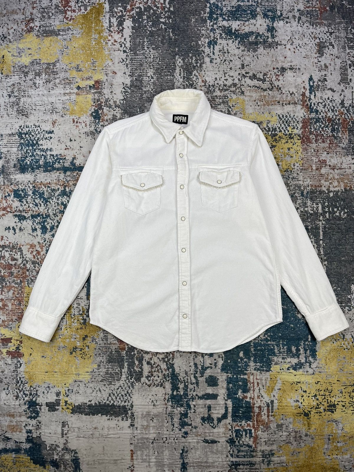 PPFM PPFM Soft Corduroy Sherpa Trim Western Shirt Size US M / EU 48-50 / 2 - 1 Thumbnail