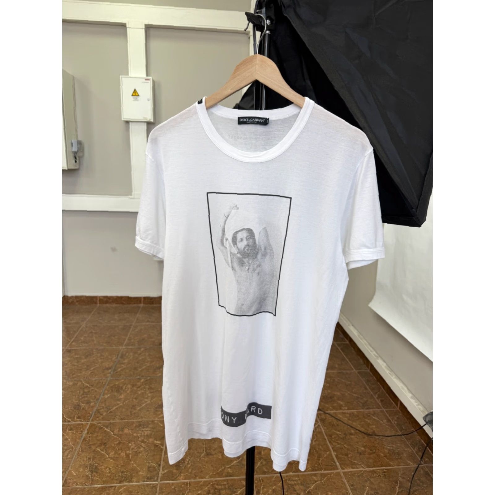 Dolce & Gabbana VINTAGE Dolce&Gabbana T-Shirt Men M White Tony Ward Photo by Stefano Guindani Size US M / EU 48-50 / 2 - 2 Thumbnail