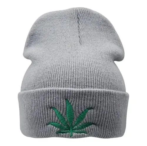 Japanese Brand Weed Leaf Beanie Hat Size ONE SIZE - 3 Thumbnail