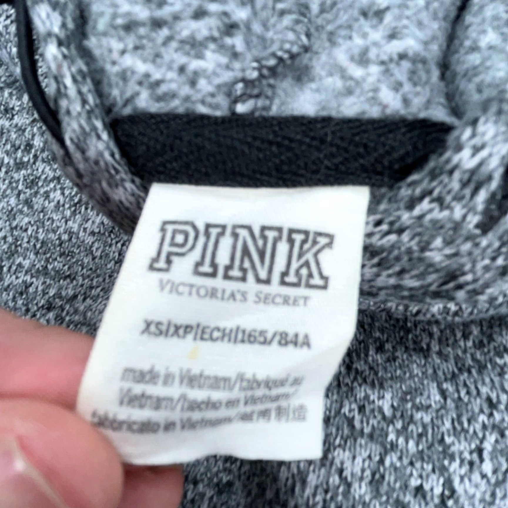Victoria's Secret Victoria's Secret PINK Hoodie Women XS Gray Sweatshirt Knit Pullover Hooded Zipper Graphic Print Pockets All Seasons Regular Size XS / US 0-2 / IT 36-38 - 3 Thumbnail