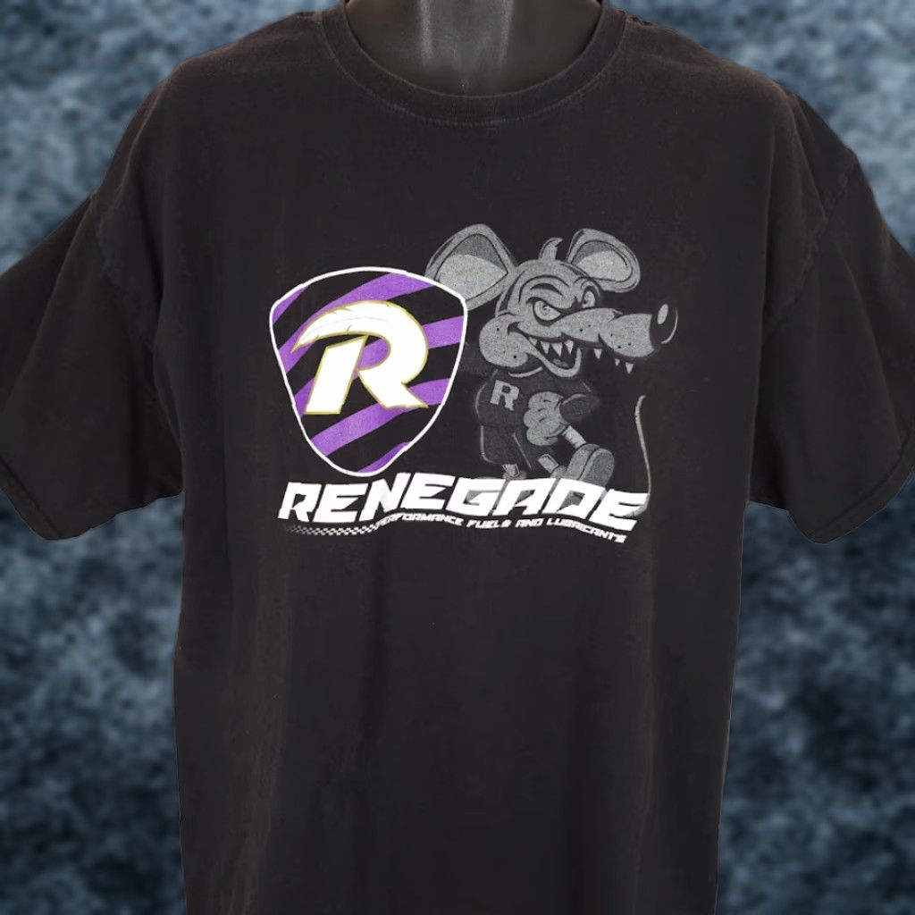Hanes VINTAGE Renegade Racing T Shirt Mens XL Black Hanes Crew Neck Short Sleeve Cotton Graphic Print Racing Theme Mens XL Black Hanes Shirt Size US XL / EU 56 / 4 - 1 Thumbnail