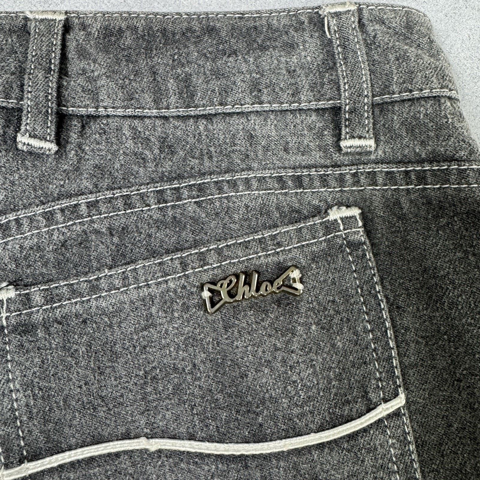 Chloe Vintage Chloe Women Flared Grey Jeans Size 40 Size 28" / US 6 / IT 42 - 22 Thumbnail