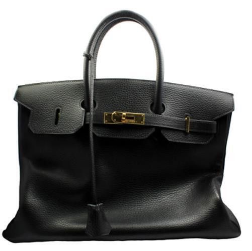 Hermes 35cm Black Garance Epsom Birkin Handbag Year 2002