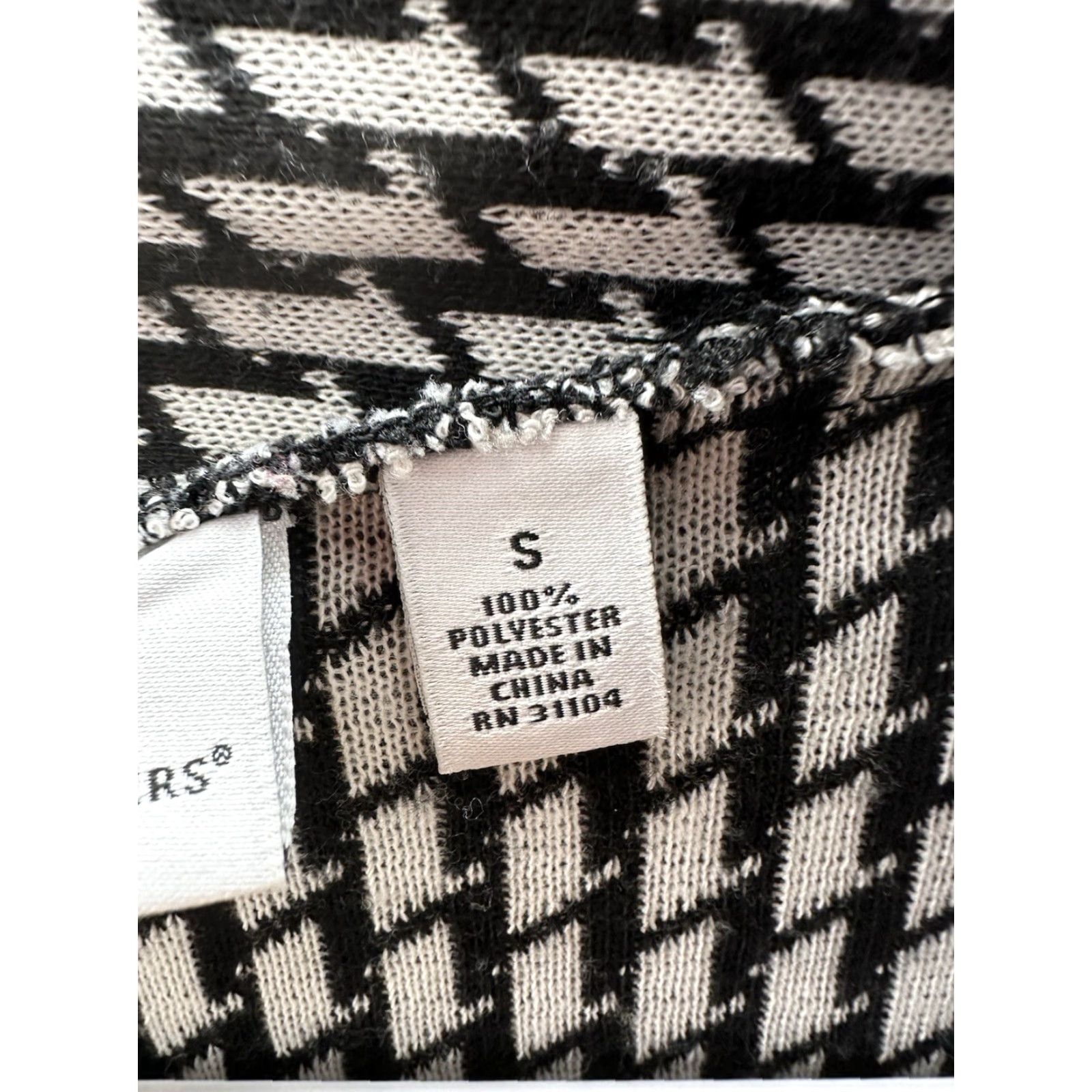 Vintage Kim Rogers Cardigan Womens Small Black White Houndstooth Open Front Long Sleeve Knit Women's Cardigan Small Black Houndstooth Mensobox Size S / US 4 / IT 40 - 5 Thumbnail