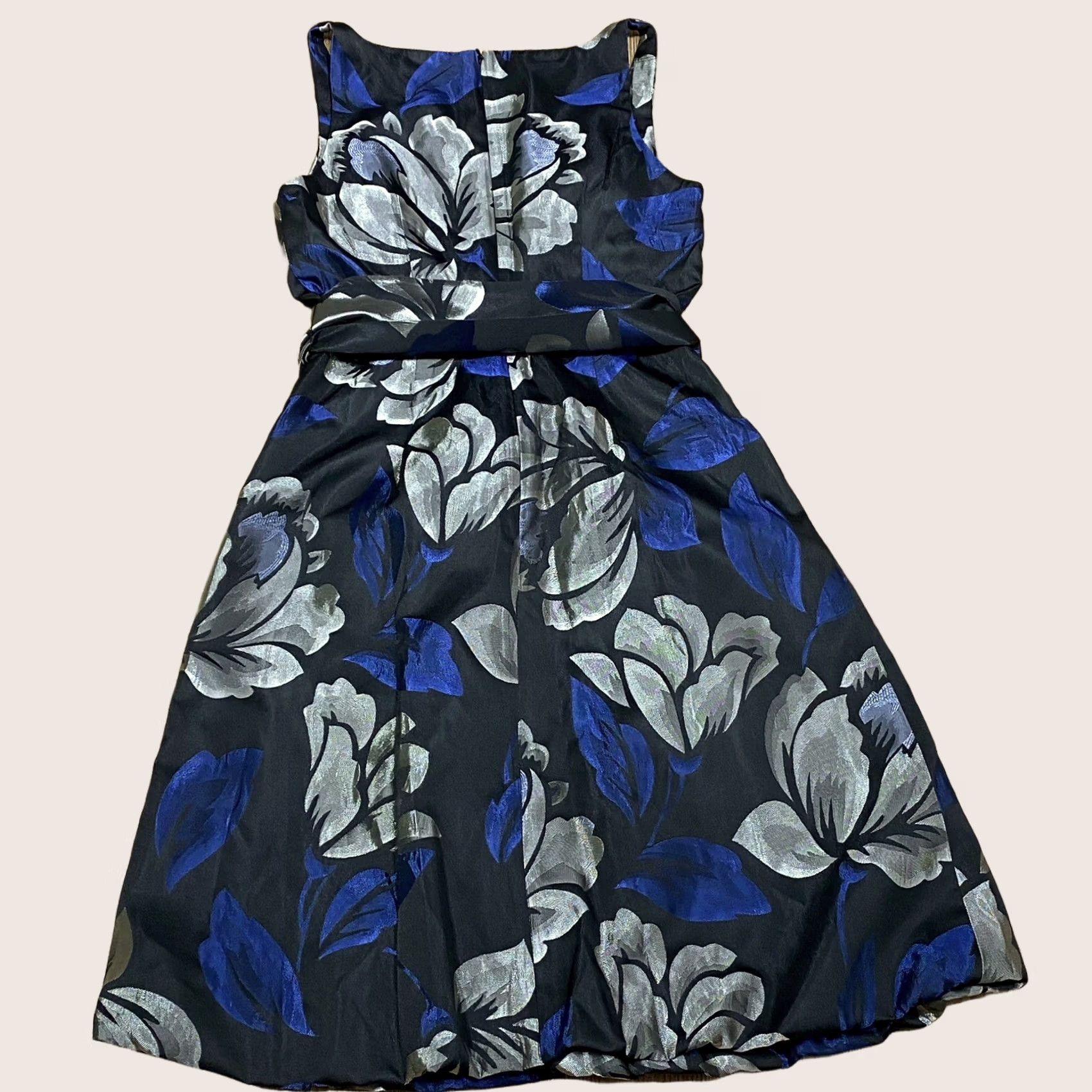 Vintage Coast Cocktail Party Dress UK 8 Floral Black Navy Sleeveless Pre Loved, Multicoloured, Polyester Acetate, See Pictures, Regular, Women Size M / US 6-8 / IT 42-44 - 1 Thumbnail