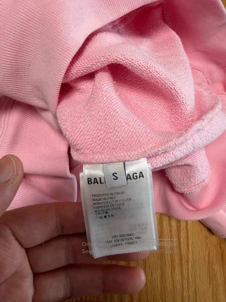 Balenciaga Balenciaga Pink CREW Hooded Sweatshirt Size US S / EU 44-46 / 1 - 7 Thumbnail