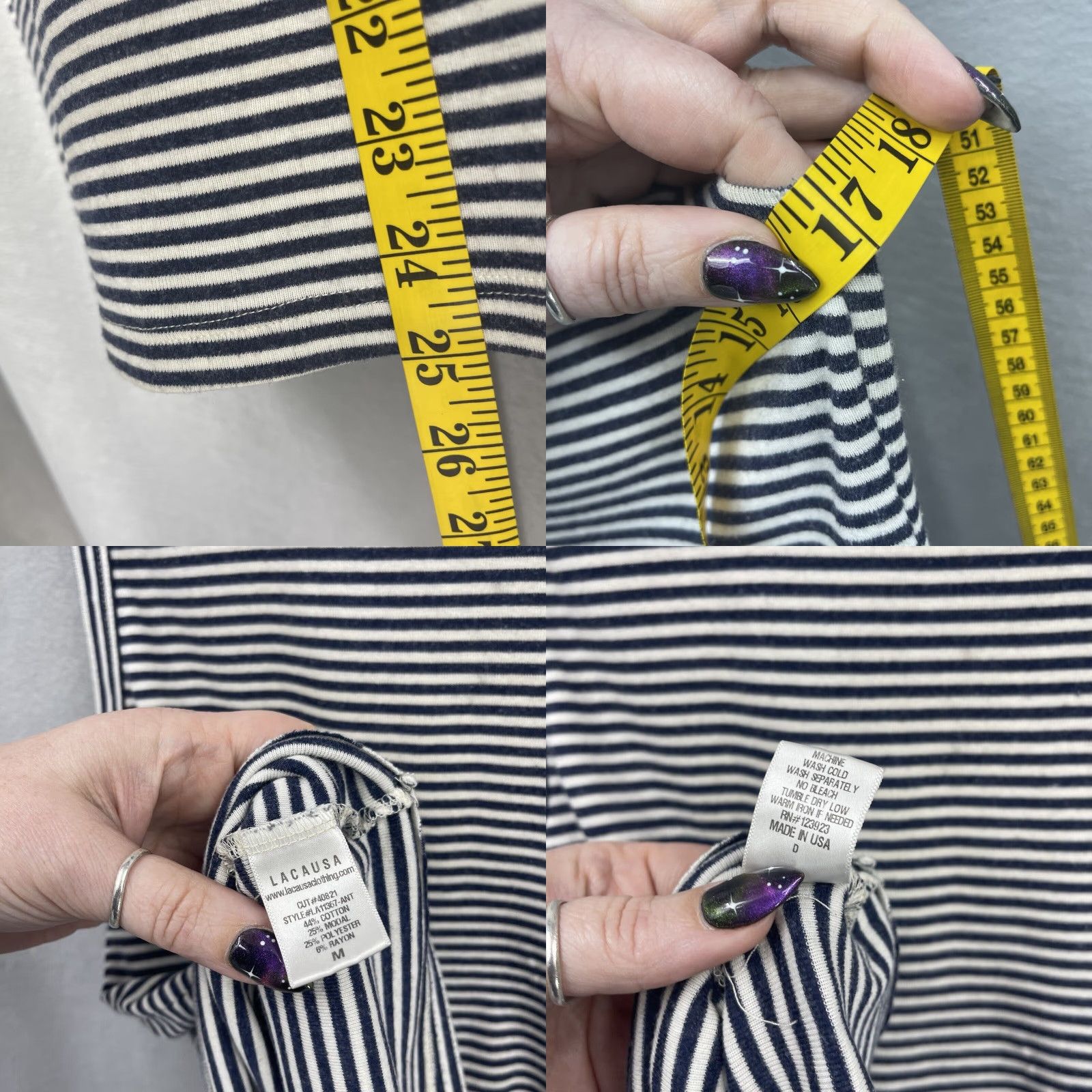 Vintage VINTAGE Lacausa Tank Top Women M Black Striped Basic Sleeveless Summer Boho 90s Women's Size M / US 6-8 / IT 42-44 - 8 Thumbnail