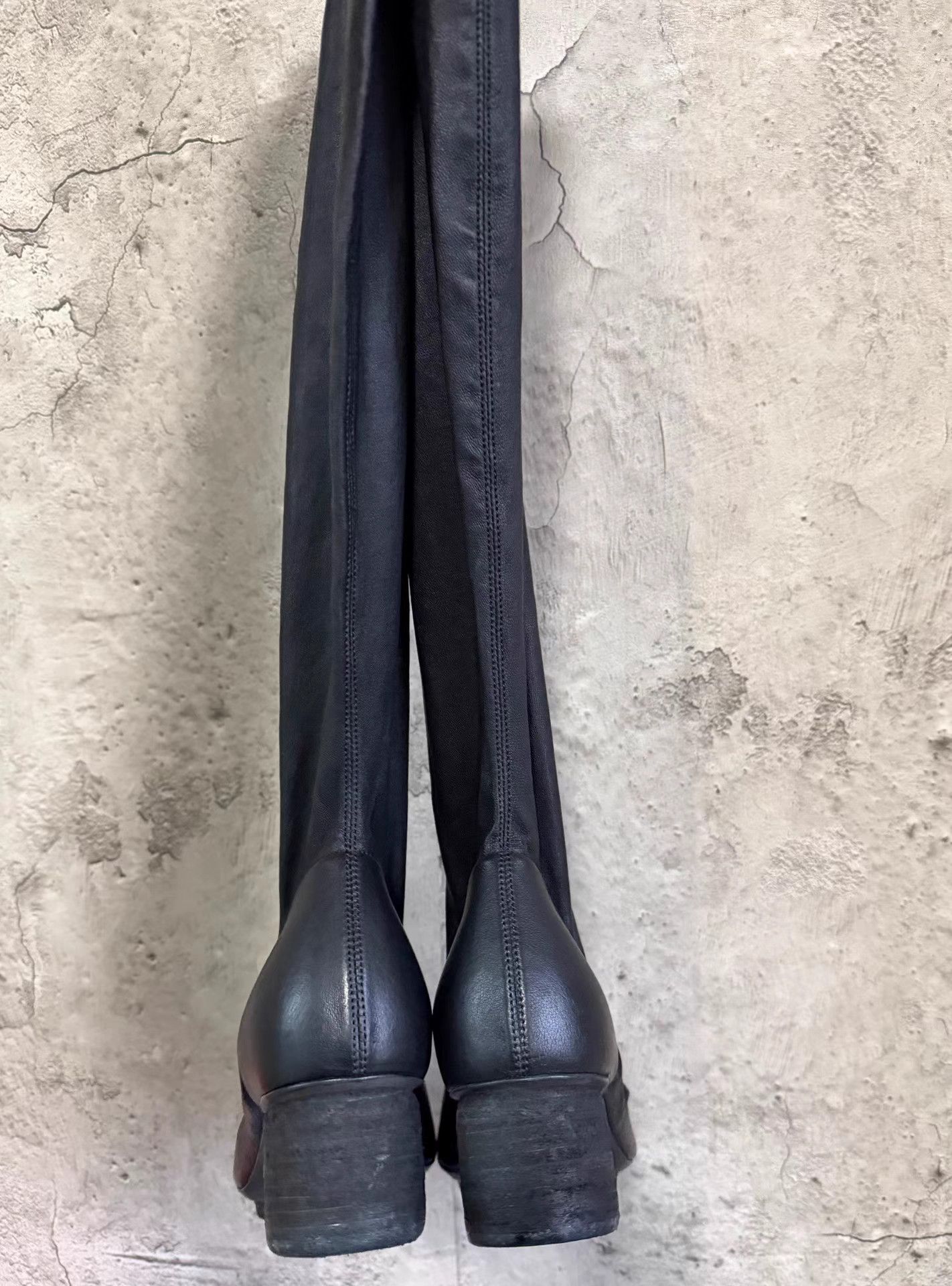 Uma Wang Uma Wang Square Toe Block Heel Stretch Knee High Boots K25 Size US 10 / IT 40 - 4 Thumbnail