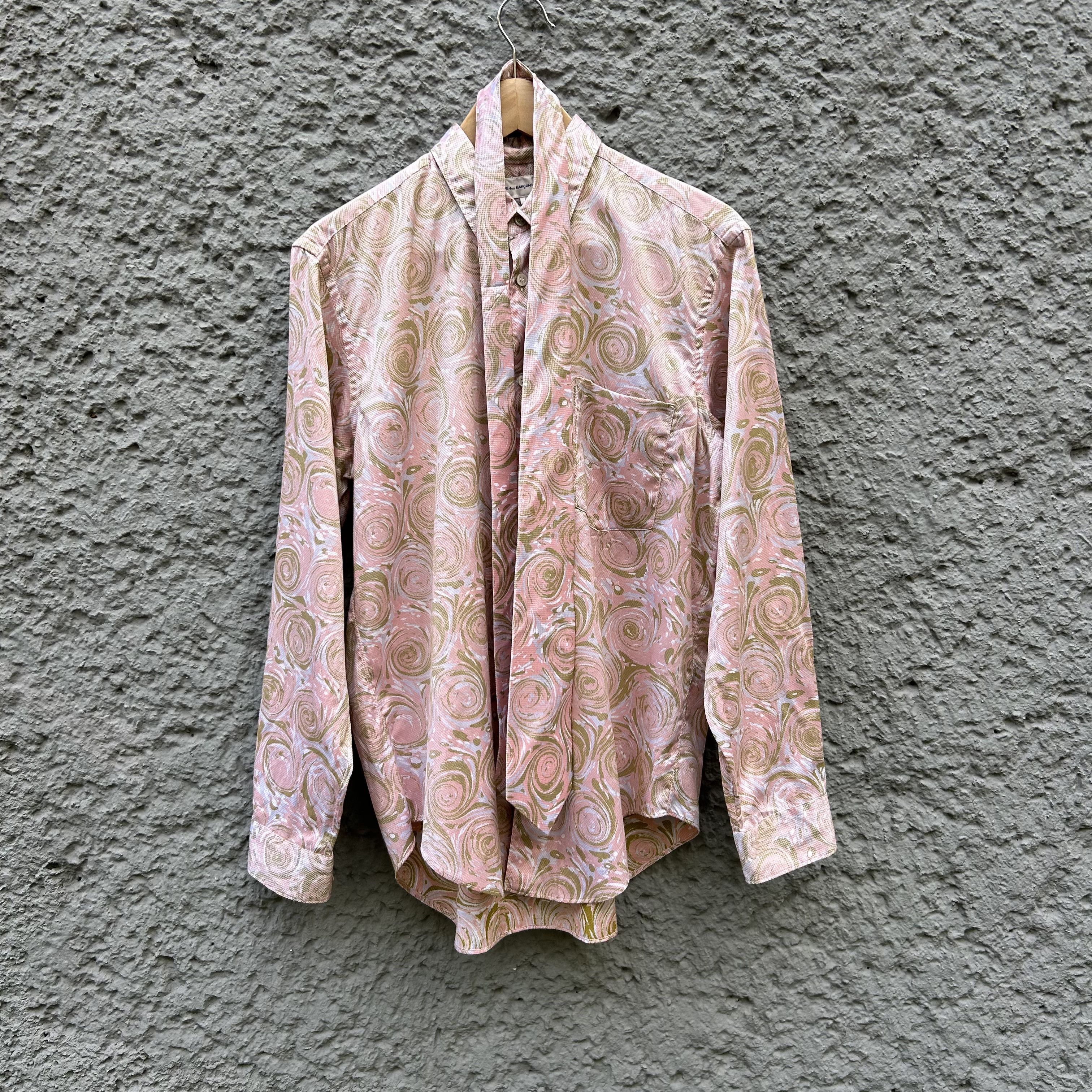 Comme des Garcons SHIRT CDG Shirt Patterned Pink Shirt Button Up with Matching Tie Size US S / EU 44-46 / 1 - 1 Thumbnail