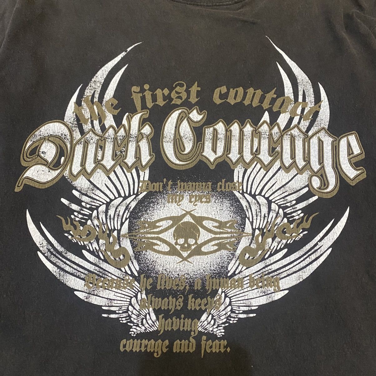 Hysteric Glamour 2000s Natural Vkei Style Dark Courage Faded LS T-Shirt Size US M / EU 48-50 / 2 - 3 Thumbnail