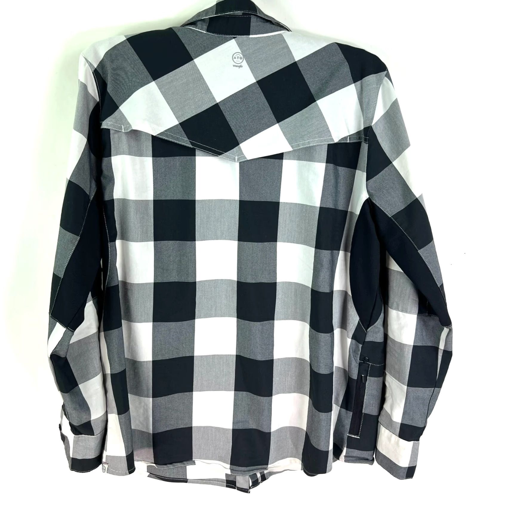 Wrangler Wrangler ATG All Terrain Gear Plaid Flannel Snap Button Shirt Womens L Black Size L / US 10 / IT 46 - 6 Thumbnail