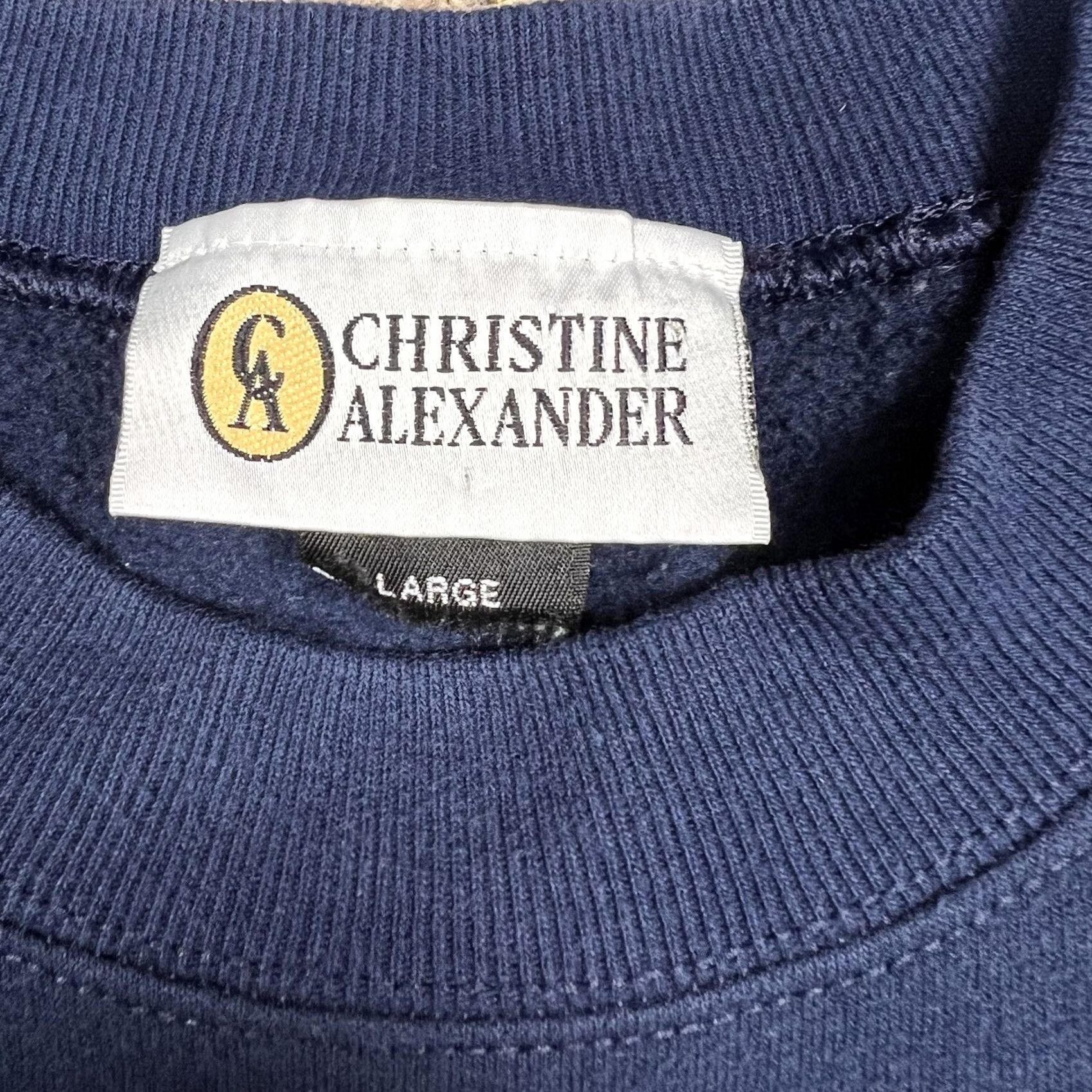 Vintage VINTAGE Alaska Blue Crewneck Sweatshirt Large 50/50 90s Stars USA Christine Alexander Unisex Adults Mens Womens Size US L / EU 52-54 / 3 - 6 Thumbnail