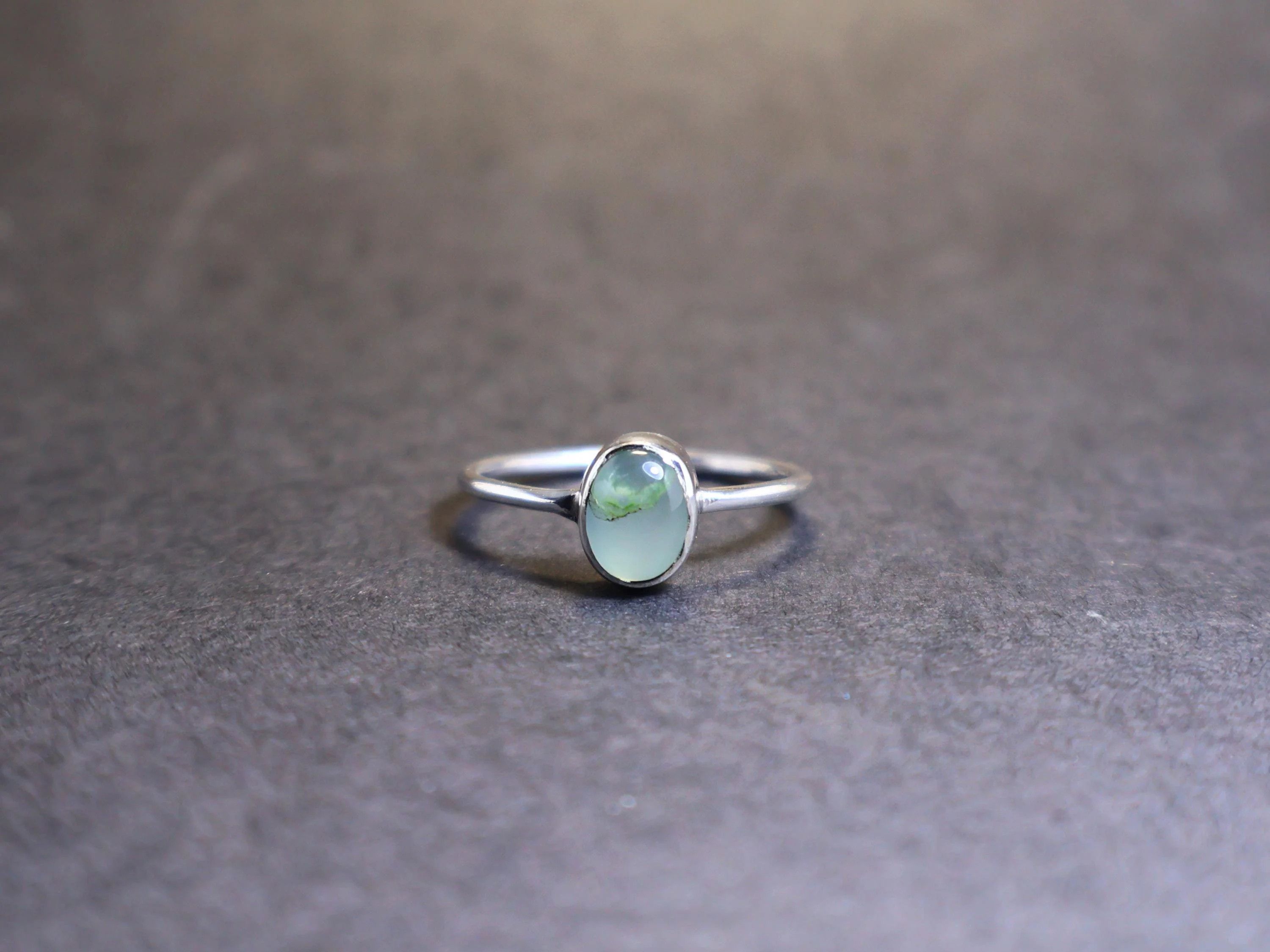Handmade Aqua Chalcedony Ring, Handmade Ring, Sterling Silver Ring, Size ONE SIZE - 2 Thumbnail