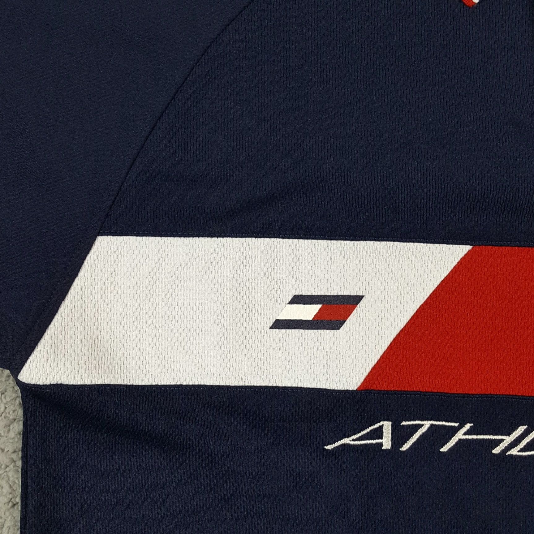 Tommy Hilfiger VINTAGE Tommy Hilfiger Athletic Polo Shirt Men's XL Button Collar Flag 90s Y2K Blue Short Sleeve Shirt Polo Mens Flag Size US XL / EU 56 / 4 - 3 Thumbnail