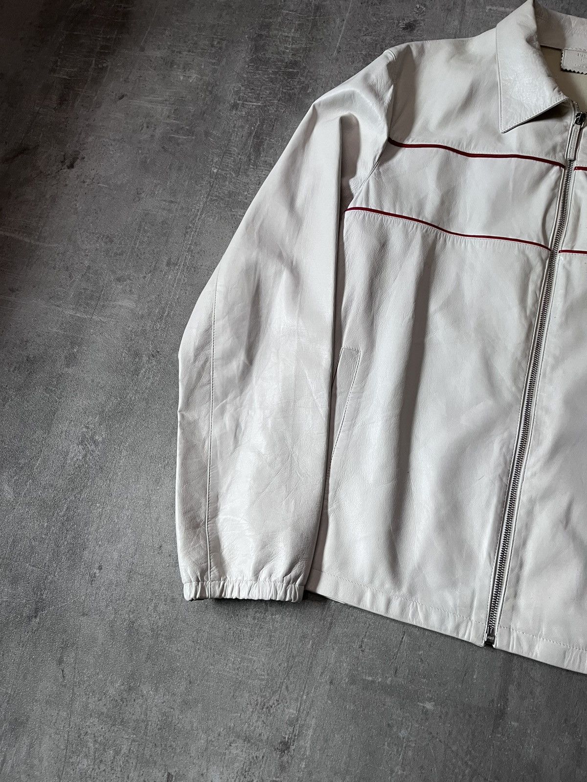 Prada Vintage Prada soft leather jacket white red line 90s Size US L / EU 52-54 / 3 - 2 Thumbnail