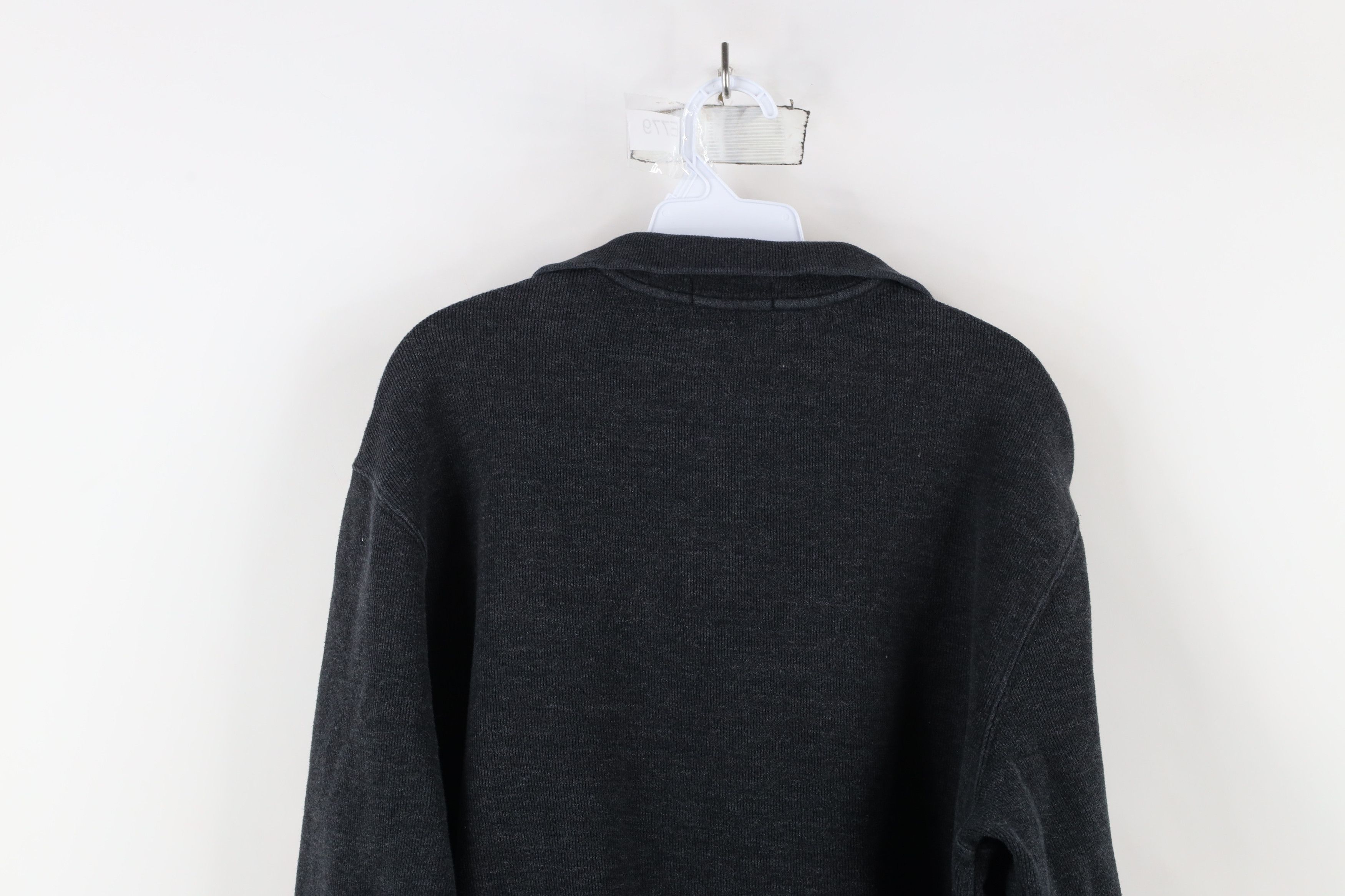 Ralph Lauren × Vintage Vintage Ralph Lauren Ribbed Knit Half Zip Sweater Gray Size US L / EU 52-54 / 3 - 11 Thumbnail