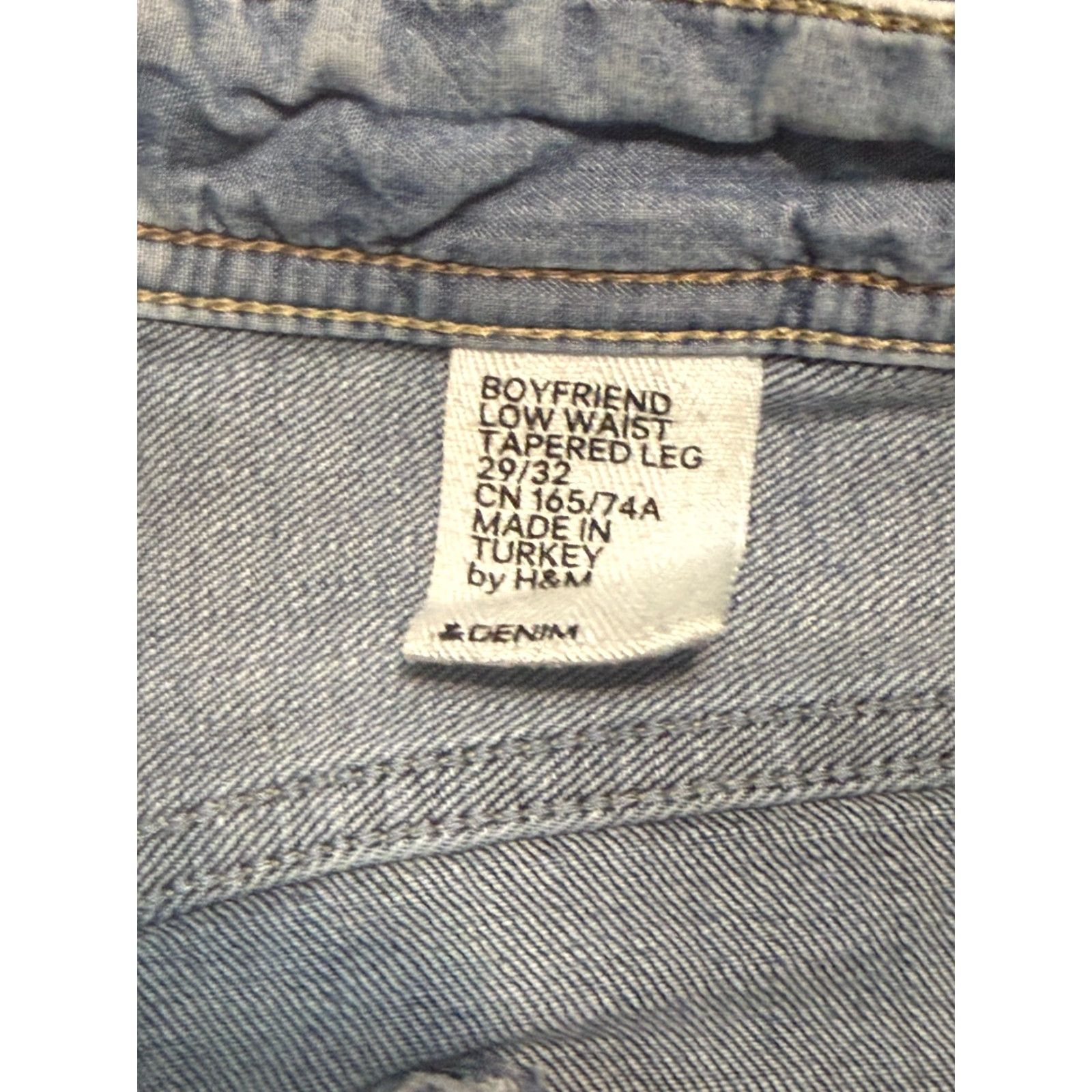H&M H&M Jeans Men's 29/32 Blue Denim Boyfriend Low Waist Tapered Leg Jeans Shirt? Size US 29 - 5 Thumbnail