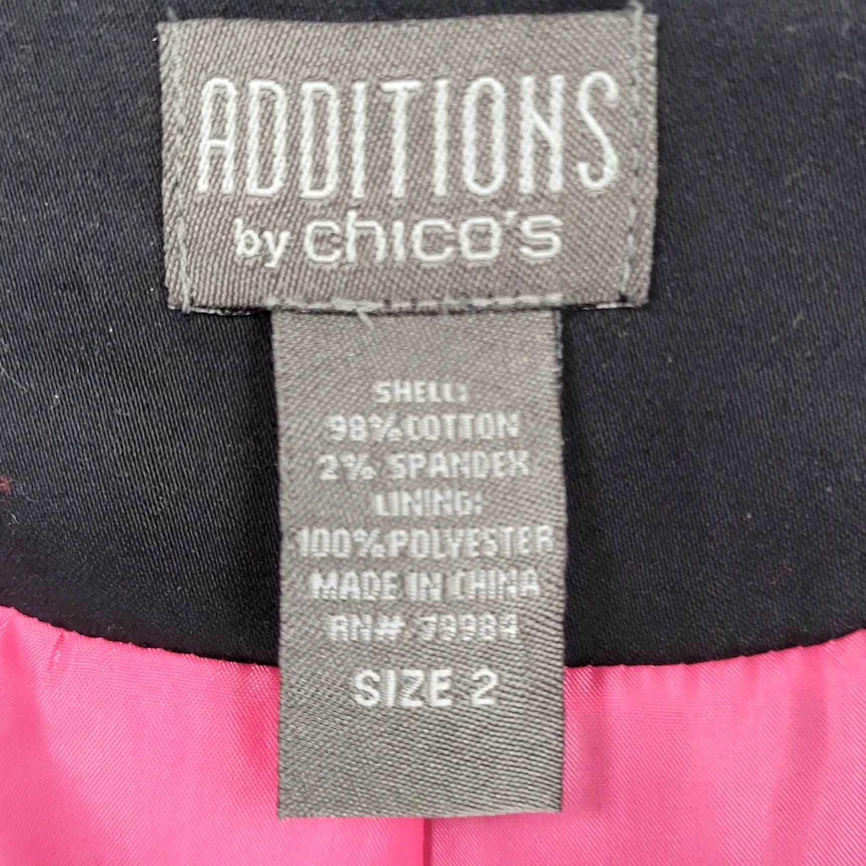 Vintage ADDITIONS By Chico's Black Beaded Embellished 3/4 Sleeve Jacket Size 2 US 12 Size XS / US 0-2 / IT 36-38 - 3 Thumbnail