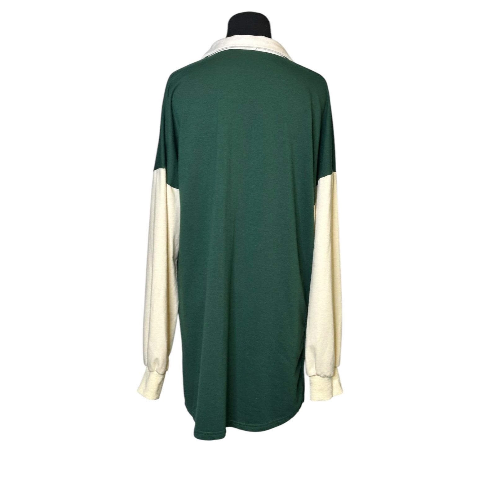 Shein Shein green cream long sleeves polo shirt dress size Medium Size M / US 6-8 / IT 42-44 - 2 Thumbnail