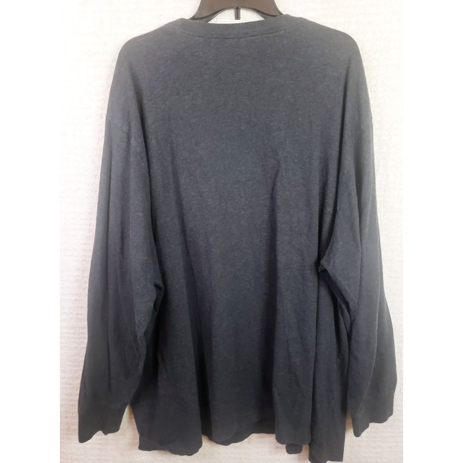 Lands' End Lands' End Men's Super-T Long Sleeve Crewneck T-Shirt 4XLT Charcoal Heathered Mens, 4XLT, Charcoal Heathered, T-Shirt, Crew Neck, Long Sleeve Size US XXL / EU 58 / 5 - 4 Thumbnail
