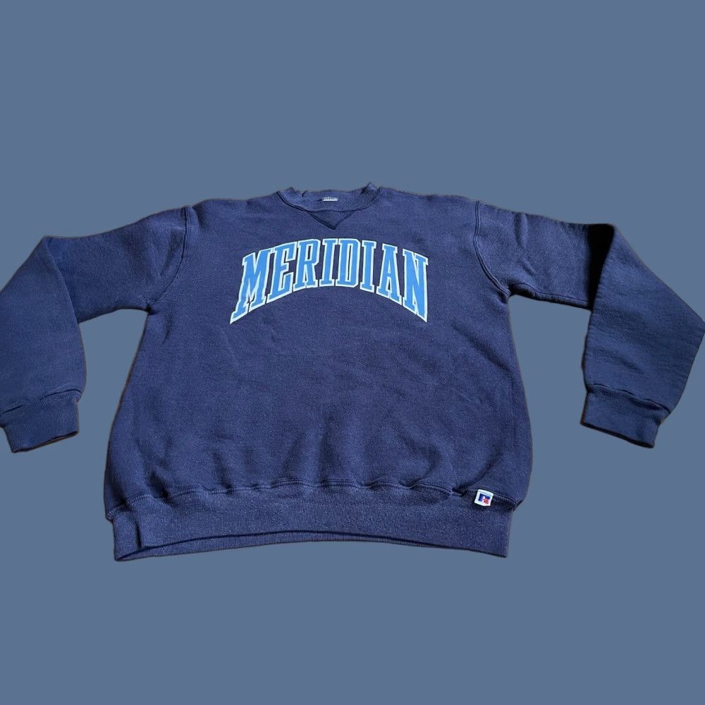 Russell Athletic VINTAGE Russell Athletic Meridian University Sweatshirt Men’s Medium Blue 90s Size US M / EU 48-50 / 2 - 1 Thumbnail