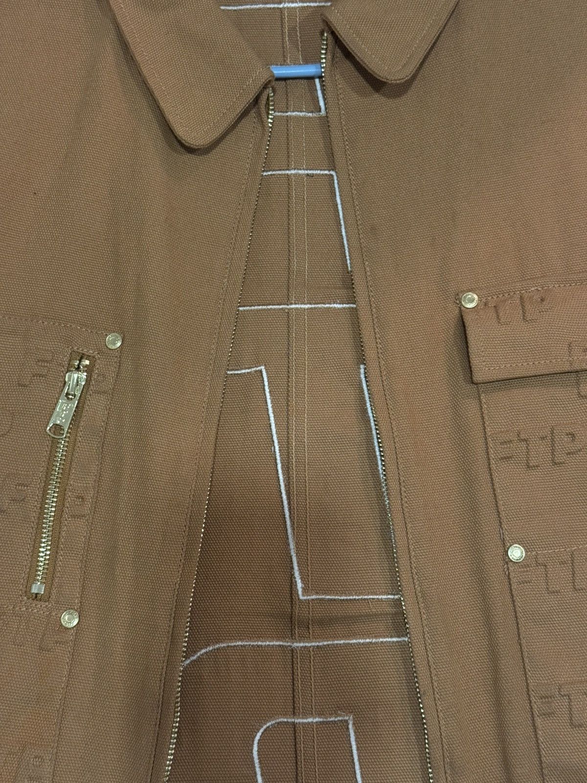 Fuck The Population FTP (FuckThePopulation) Embossed Logo Work Jacket Brown Size US XL / EU 56 / 4 - 9 Thumbnail