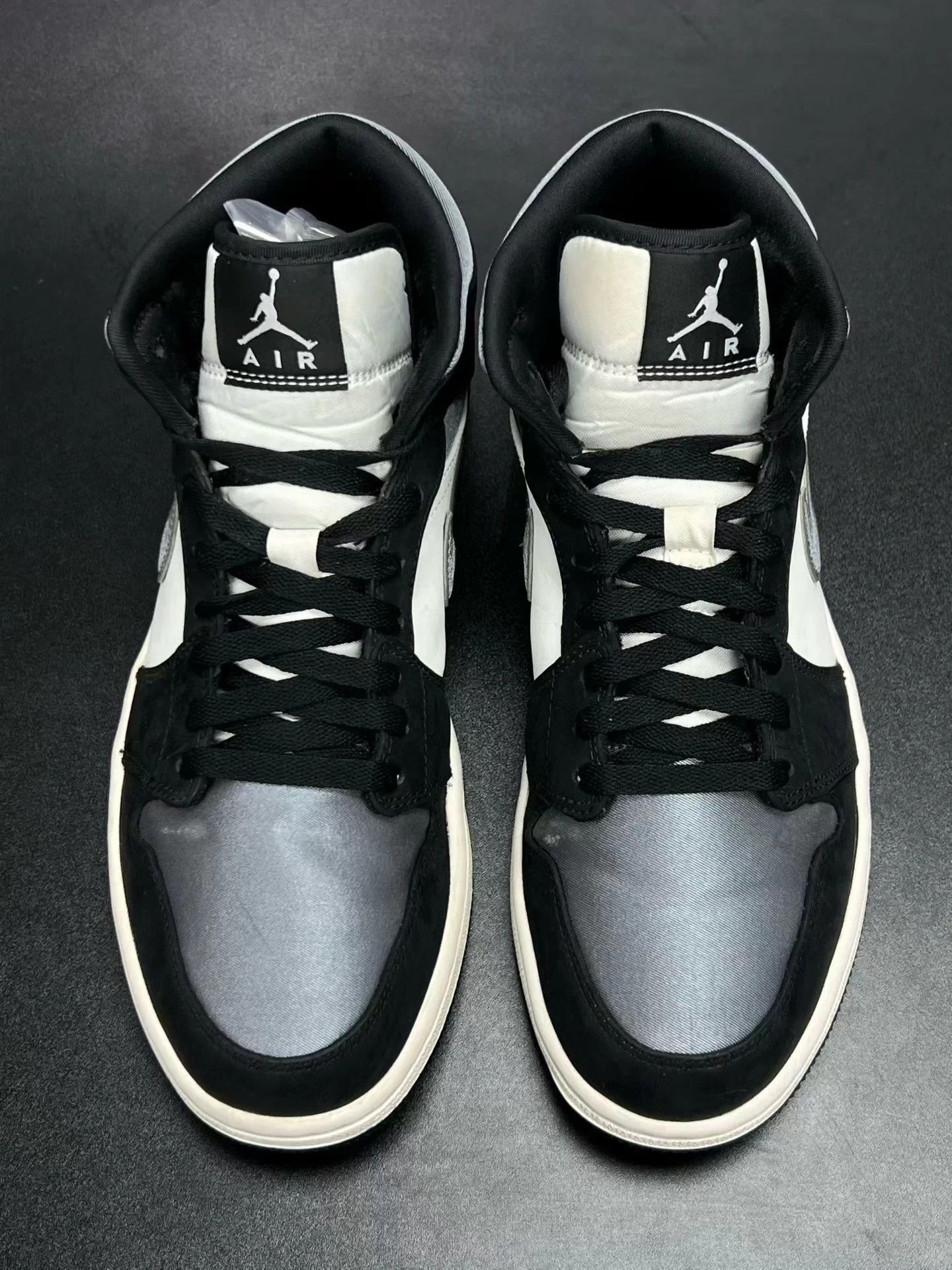 Jordan Brand AJ1 Mid "Satin Earl Grey" Black White 43 - Excellent Cond. Size US 10 / EU 43 - 3 Thumbnail