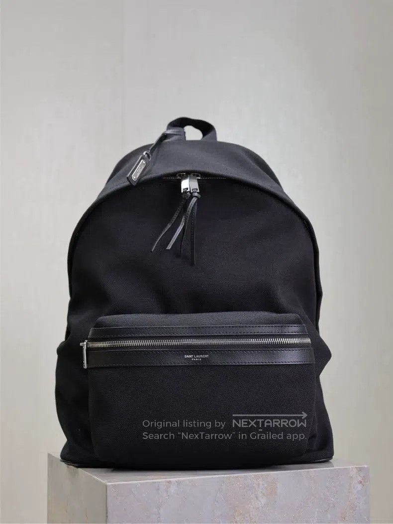 Saint Laurent Paris Saint Laurent Paris Backpack, Black Canvas with Leather Size ONE SIZE - 1 Thumbnail
