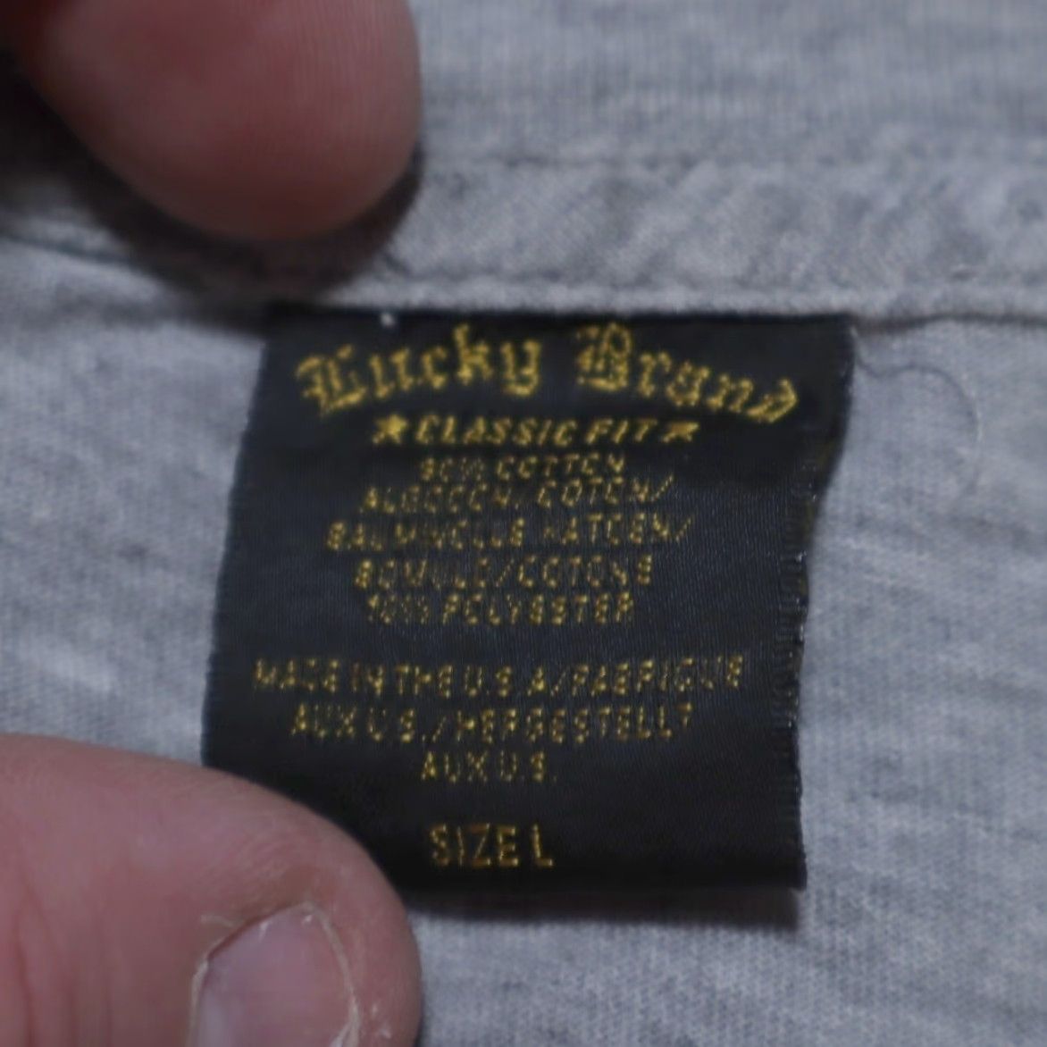 Lucky Brand Lucky Brand Speedway Racing Graphic Solid T-Shirt Gray Men's L Size US L / EU 52-54 / 3 - 5 Thumbnail