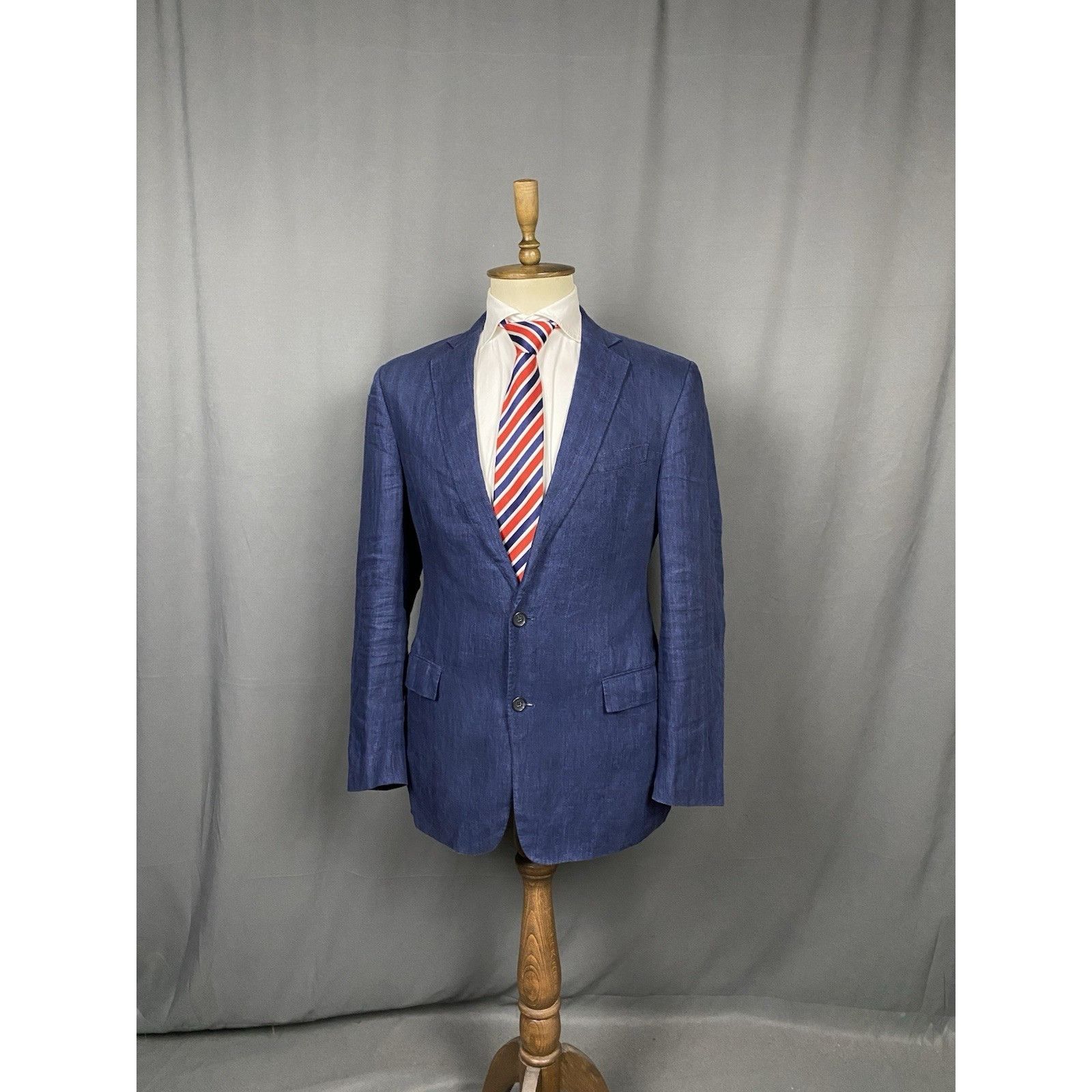 Brooks Brothers Brooks Brothers Men's Blue Linen Blazer Sportcoat Jacket Siz Size 40R - 2 Thumbnail